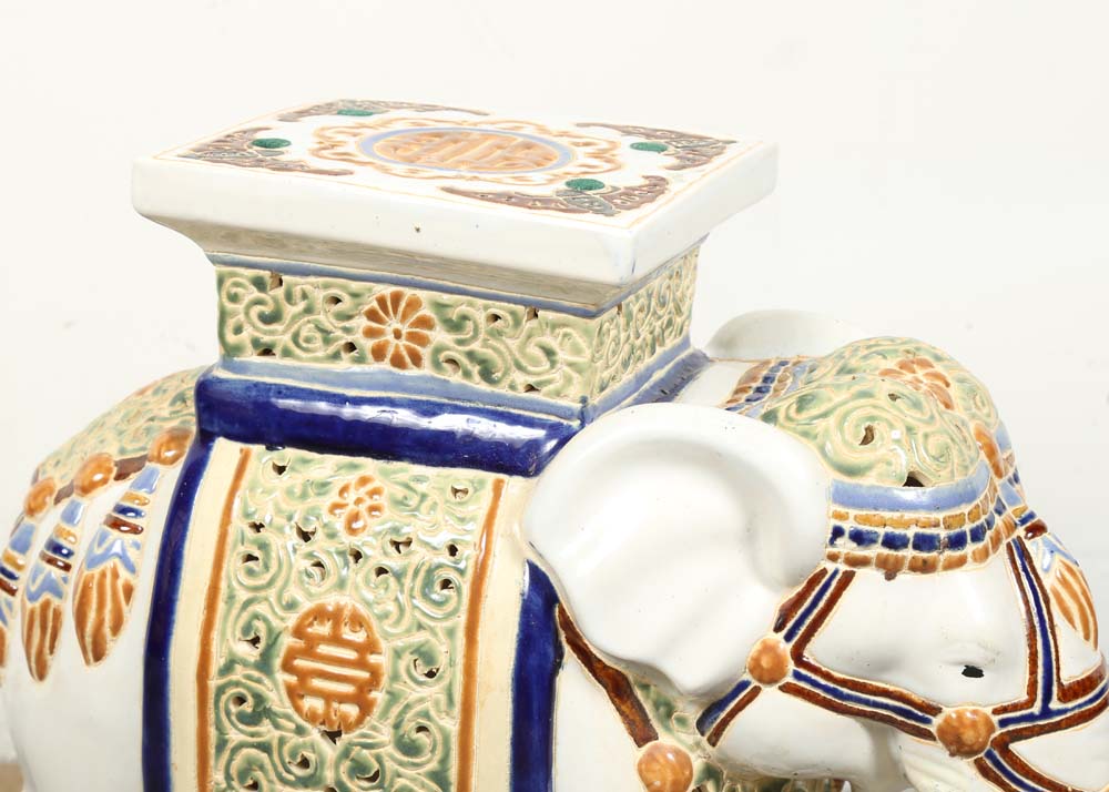 Ceramic Elephant Garden Stools