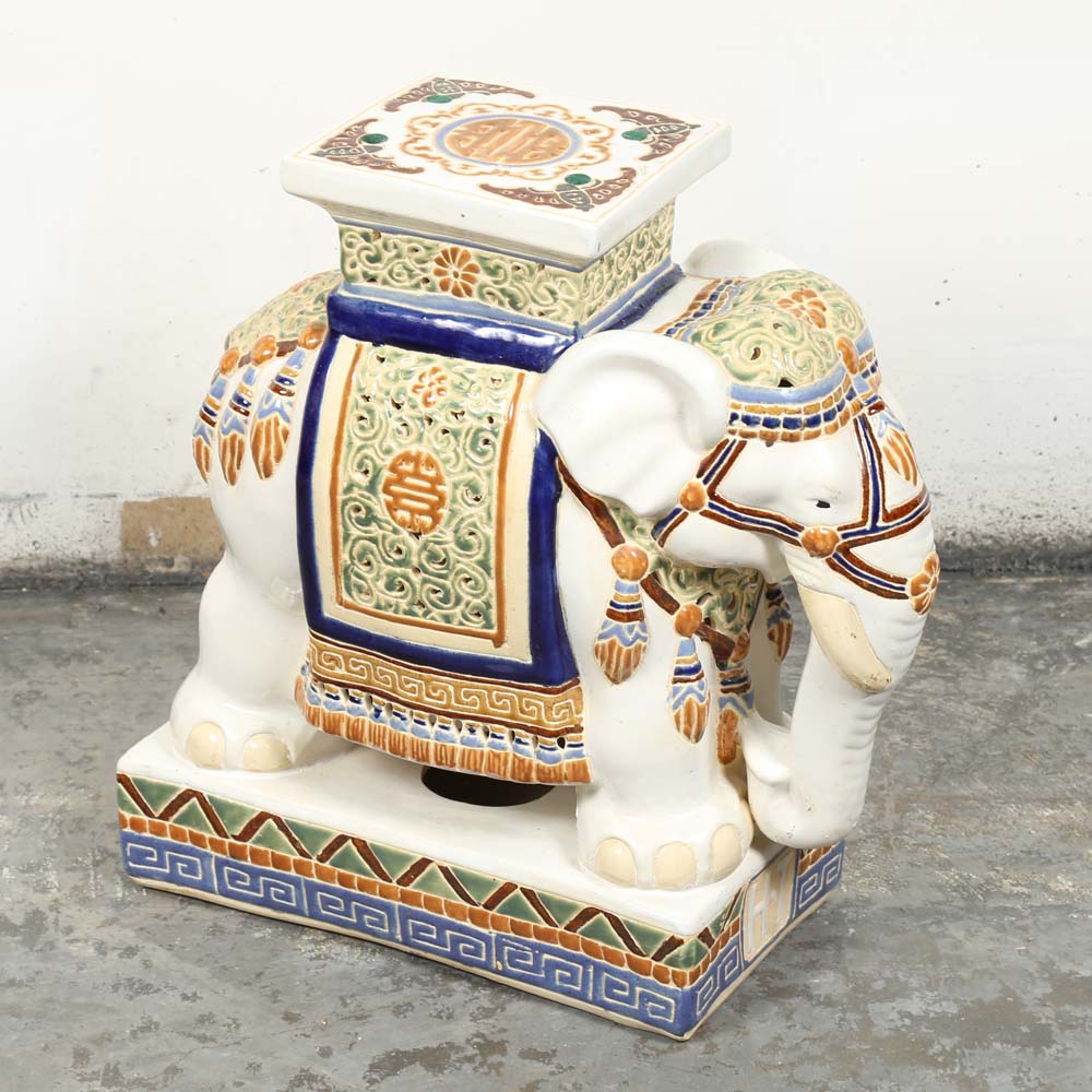 Ceramic Elephant Garden Stools