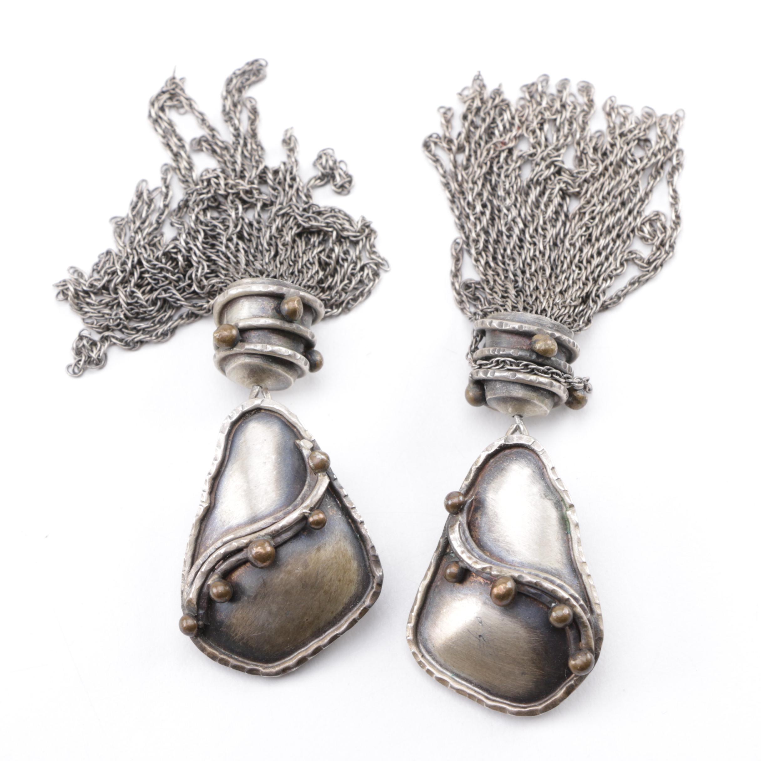 Sterling Silver Necklace and Earrings Including Gemstones