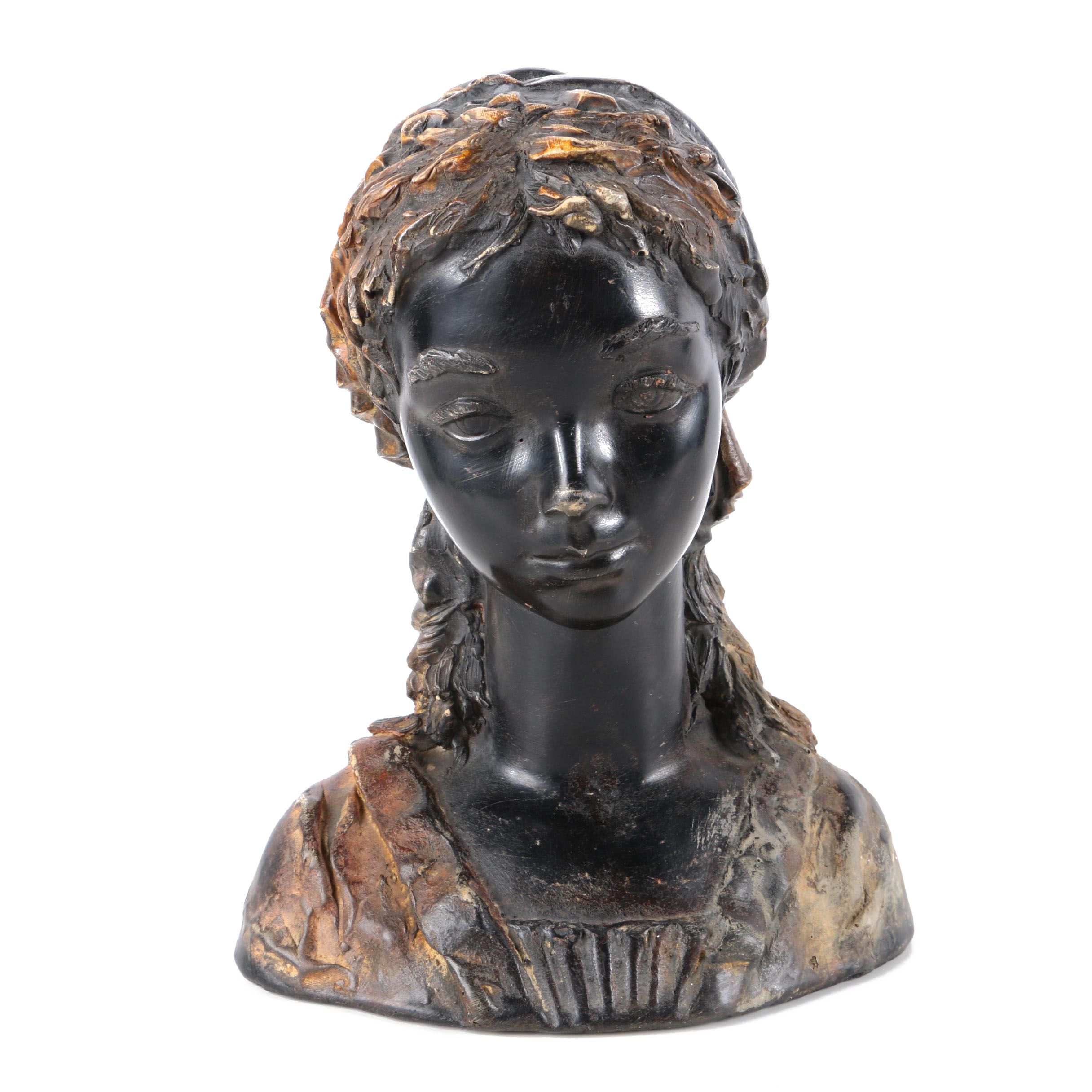 Ceramic Bust of Young Woman
