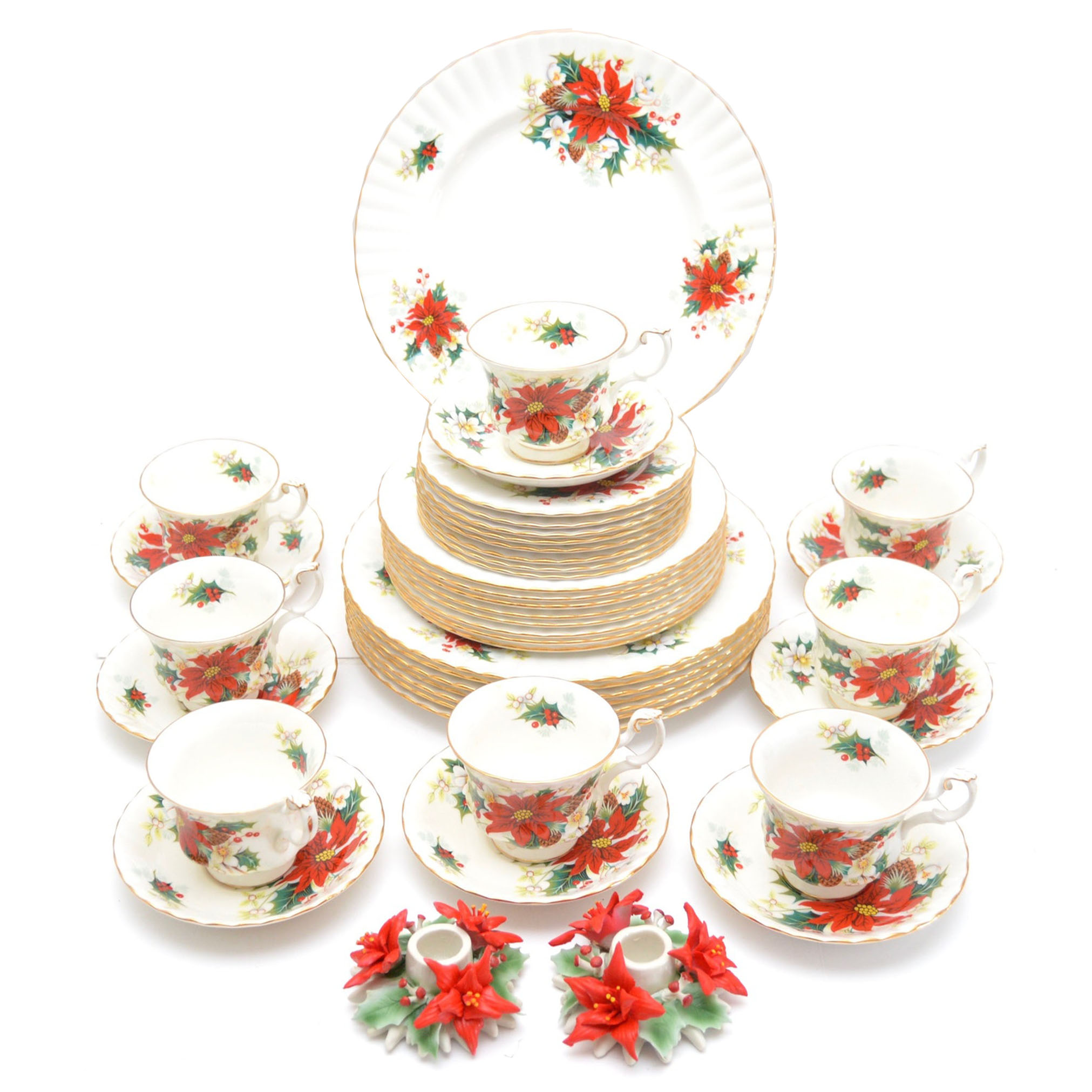 Royal Albert "Poinsettia" Bone China Set