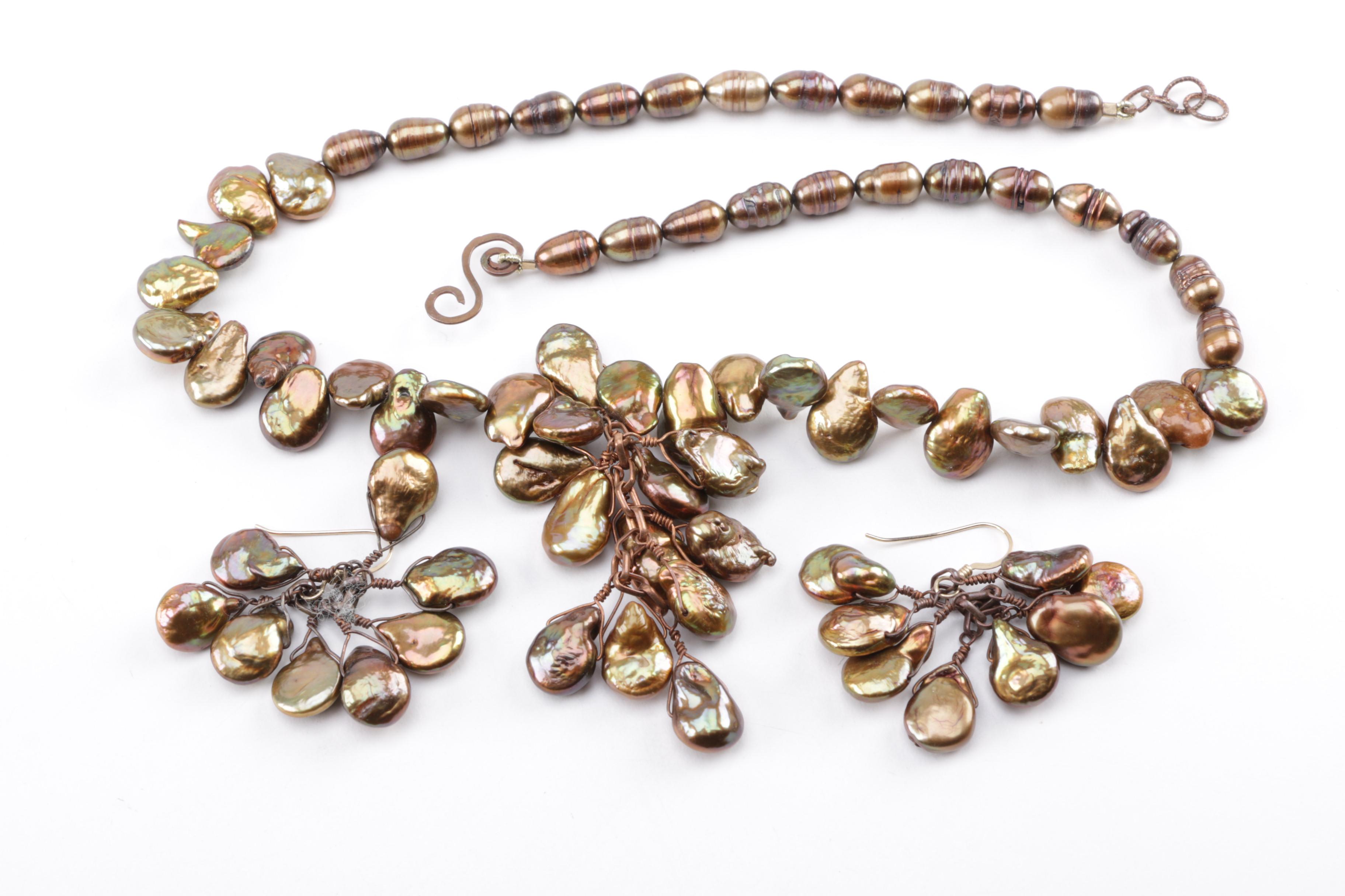 Assortment of Costume Jewelry Including Cultured Pearls