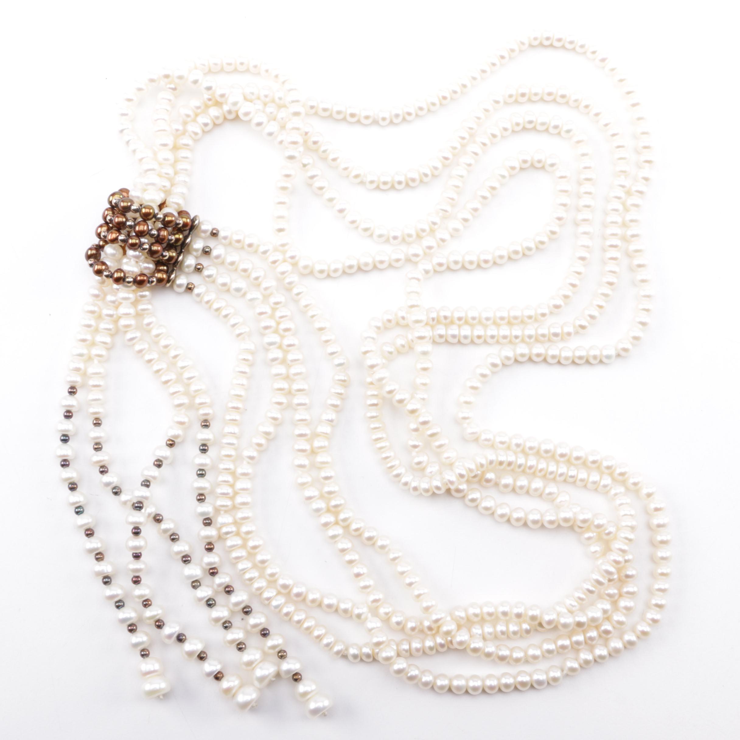Assortment of Costume Jewelry Including Cultured Pearls