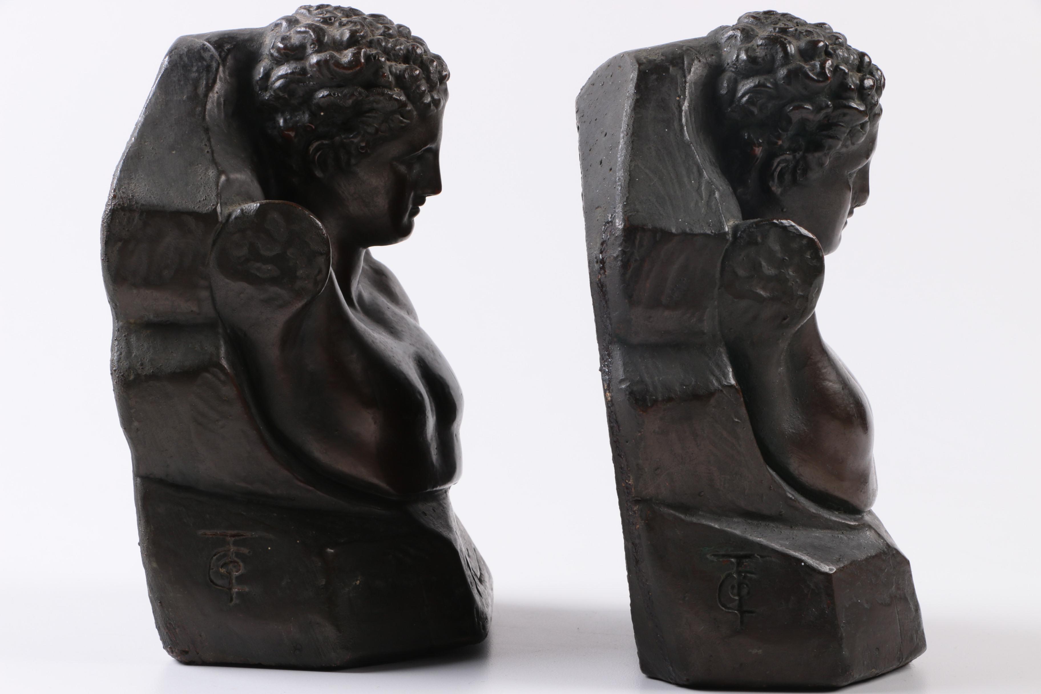 Bronze Bookends of Hermes