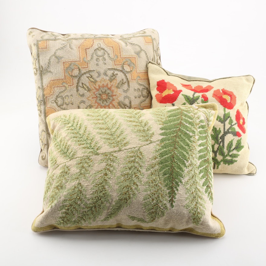 Assortment of Embroidered Throw Pillows