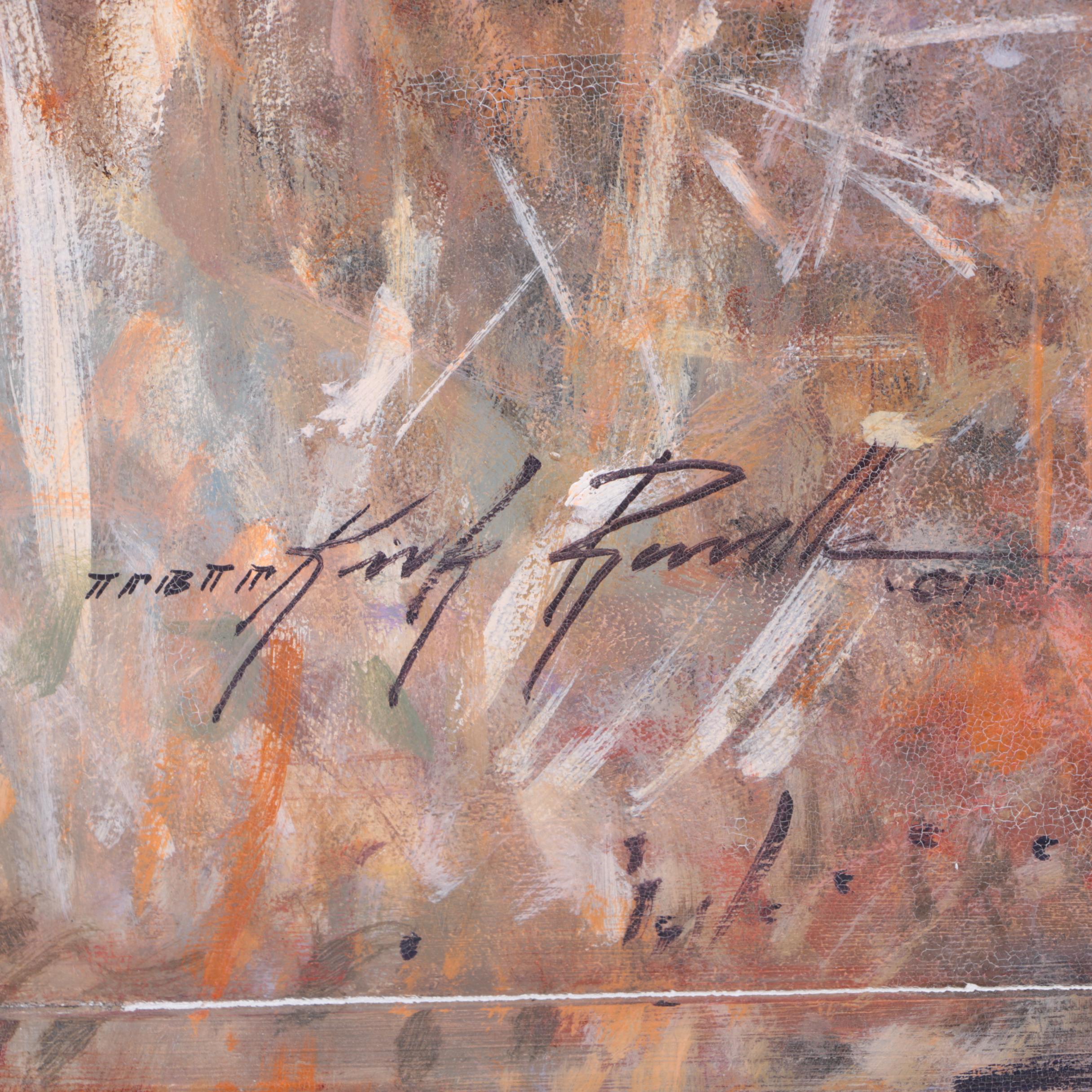 Kirk Randle Oil Painting on Board of Rural Scene