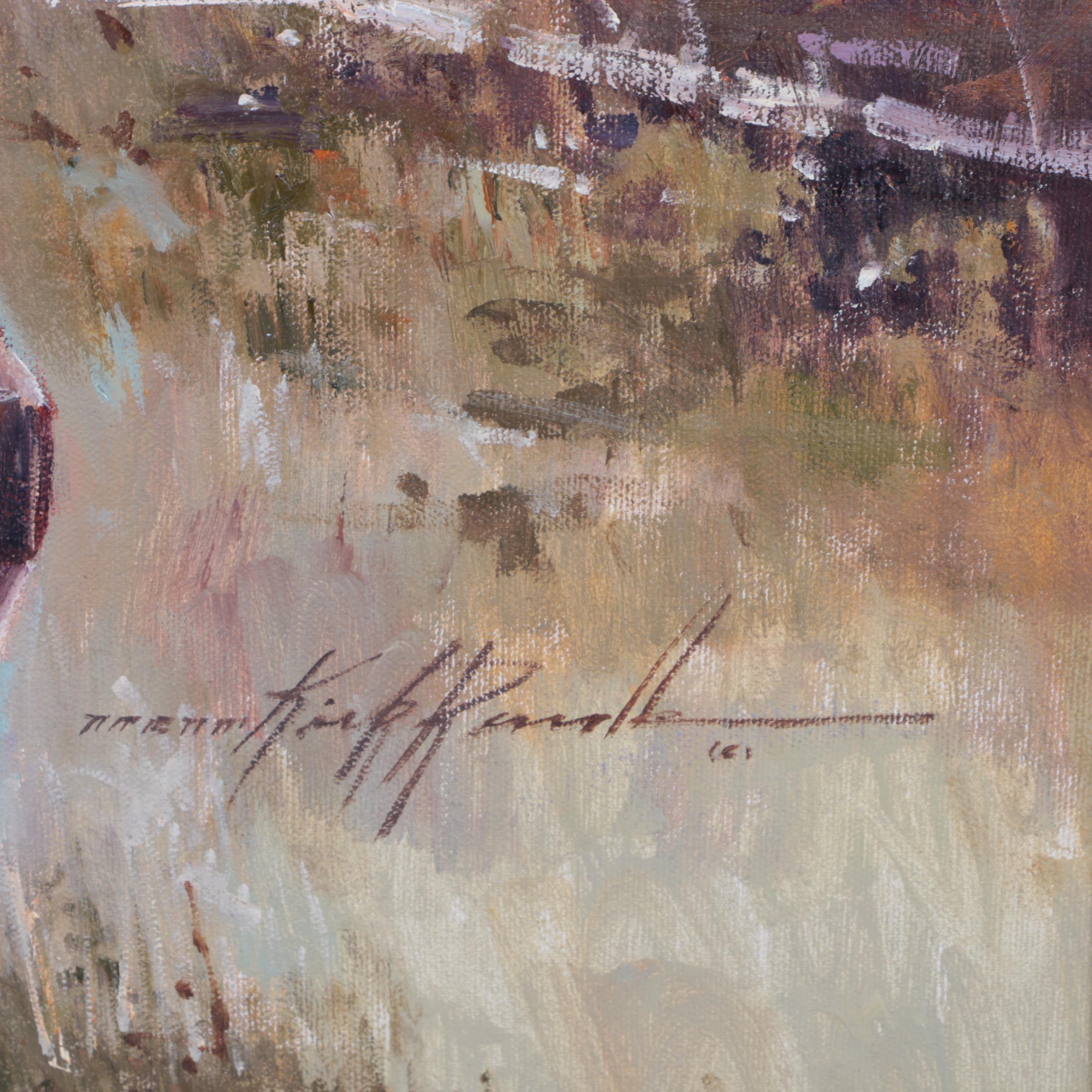 Kirk Randle Oil Painting on Canvas of Cattlemen