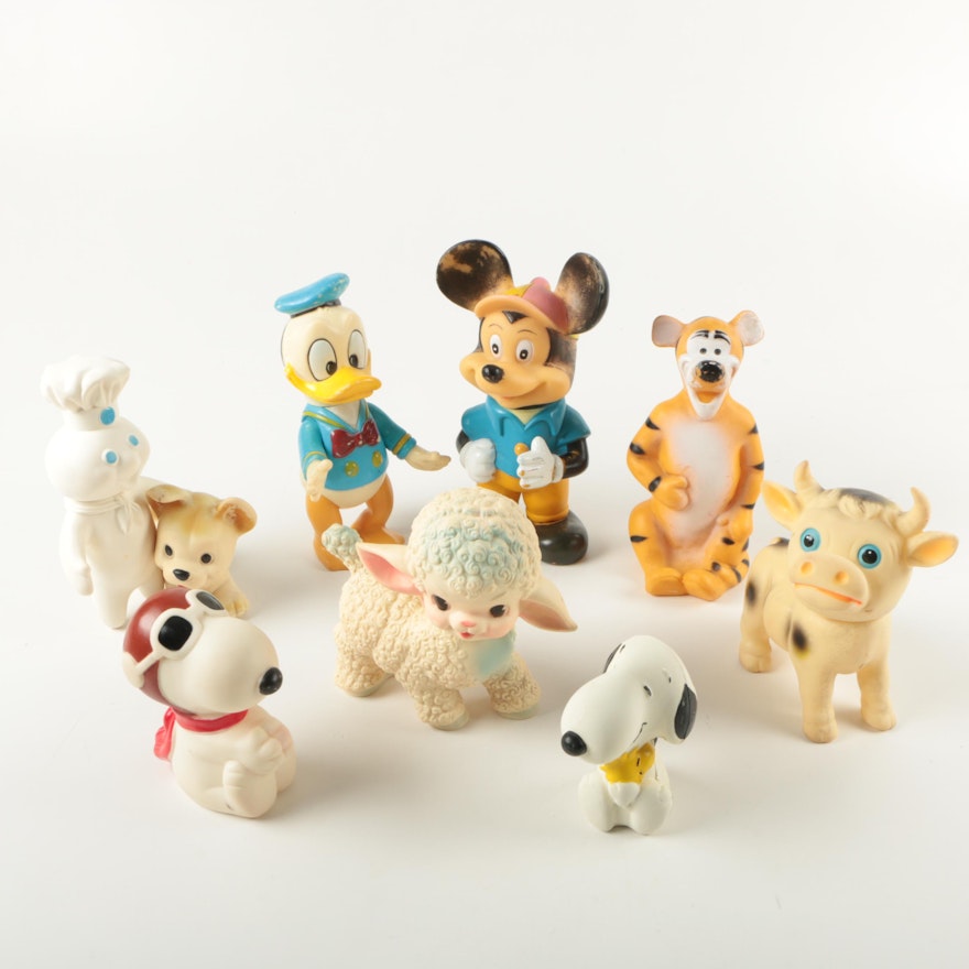 Assorted Rubber Squeak-Toys Featuring Disney