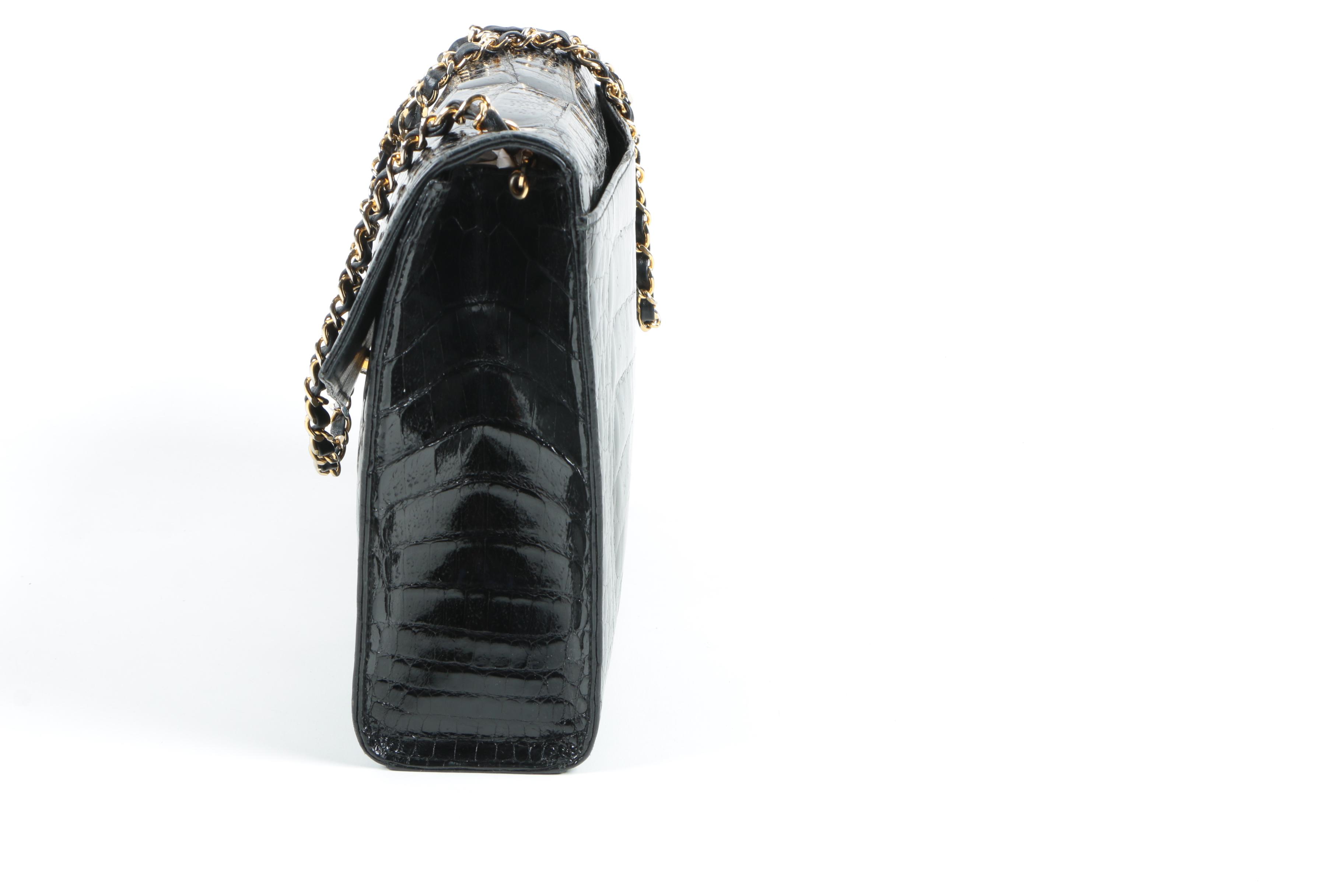 1986-1988 Vintage Chanel Crocodile Skin Handbag