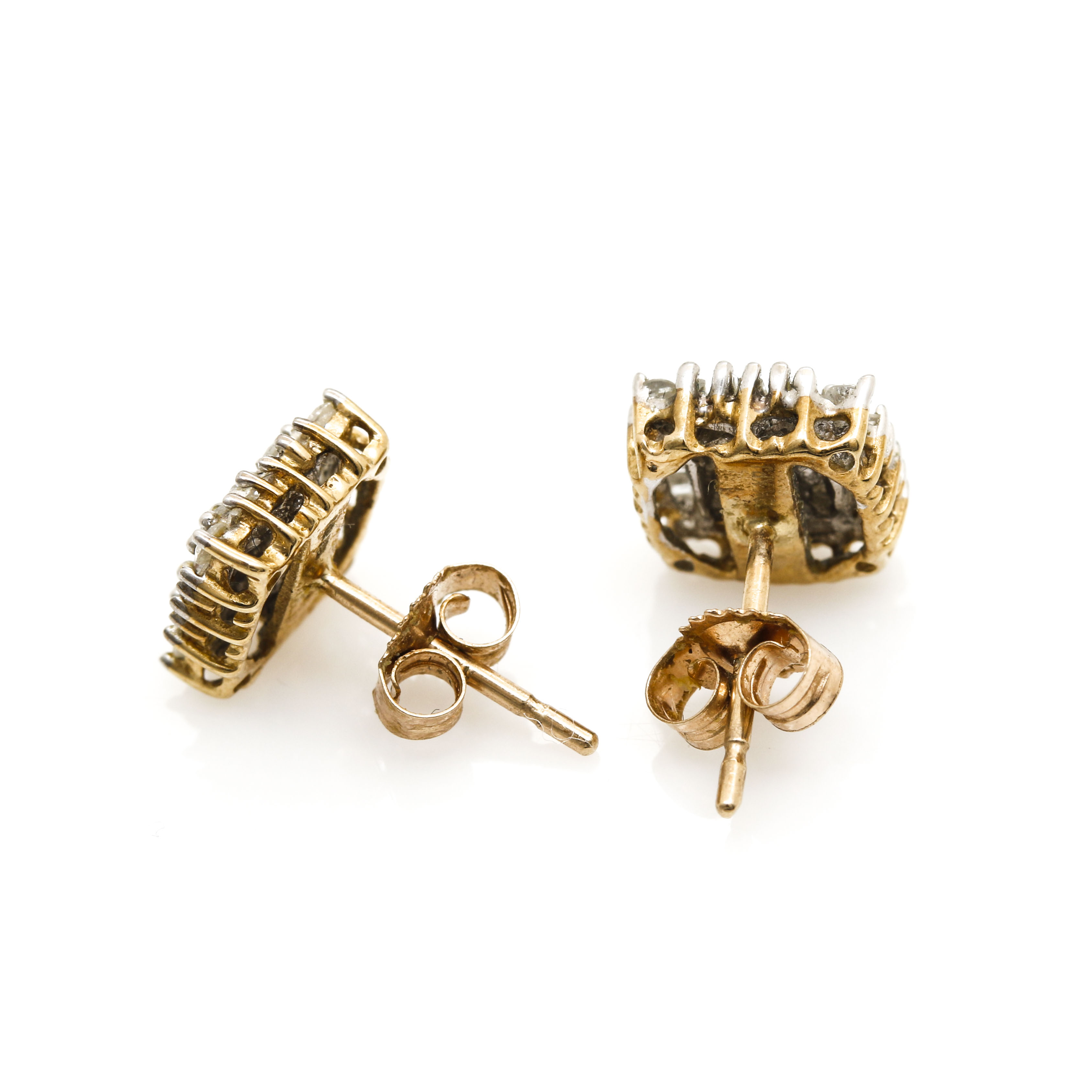 10K Yellow Gold Diamond and Cultured Pearl Earring Selection