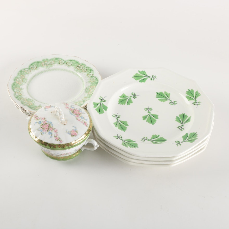 Ceramic and Porcelain Tableware Featuring Johnson Bros. "Wild Rose"