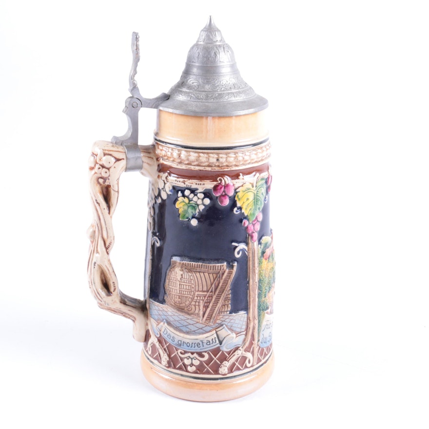 Lidded Ceramic Beer Stein