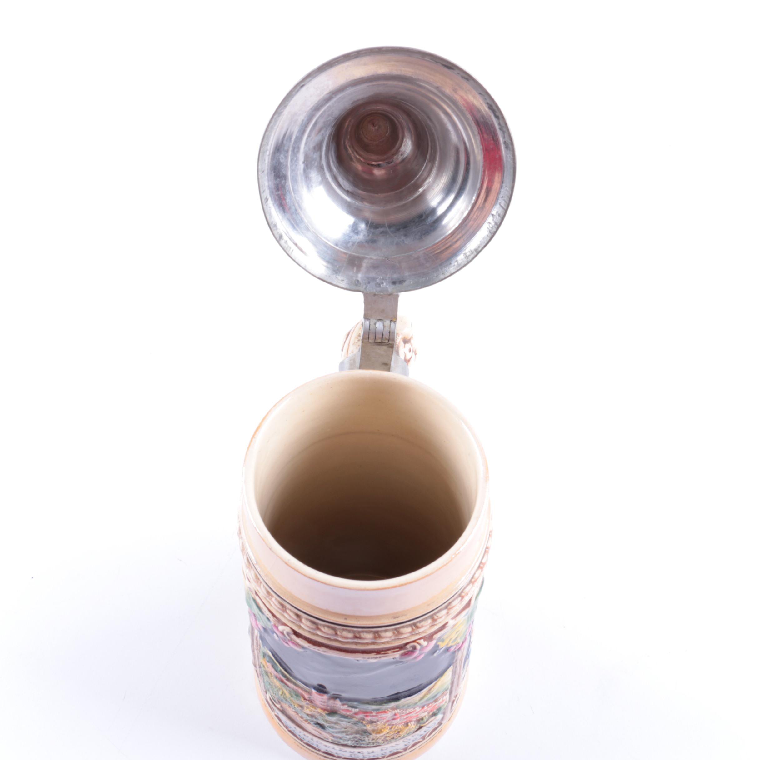 Lidded Ceramic Beer Stein