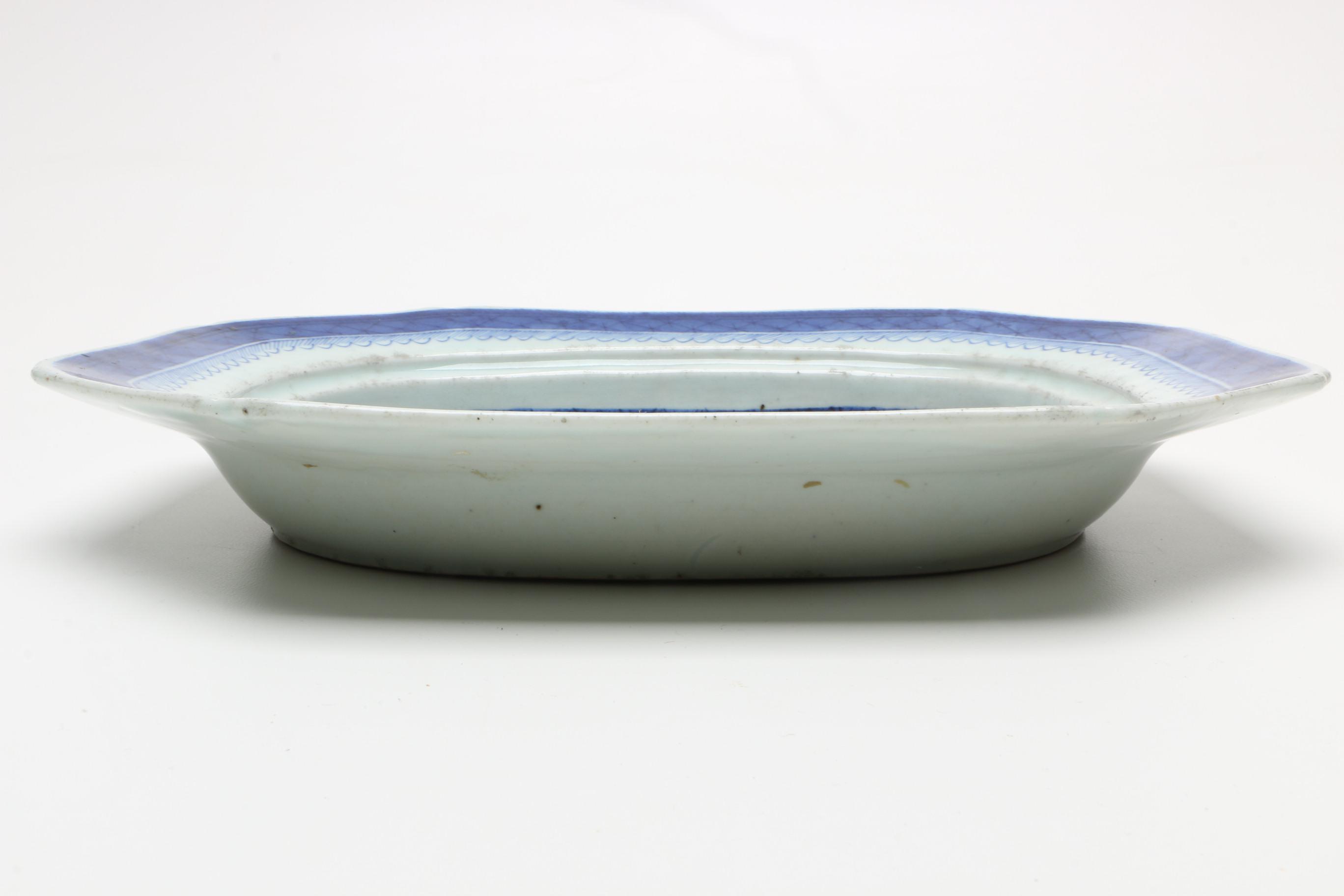 Antique Canton Covered Casserole and Meat Dish