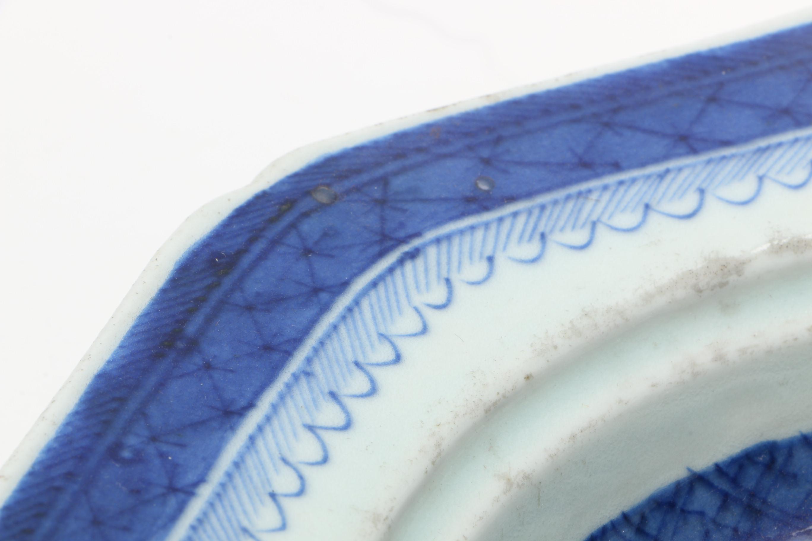 Antique Canton Covered Casserole and Meat Dish