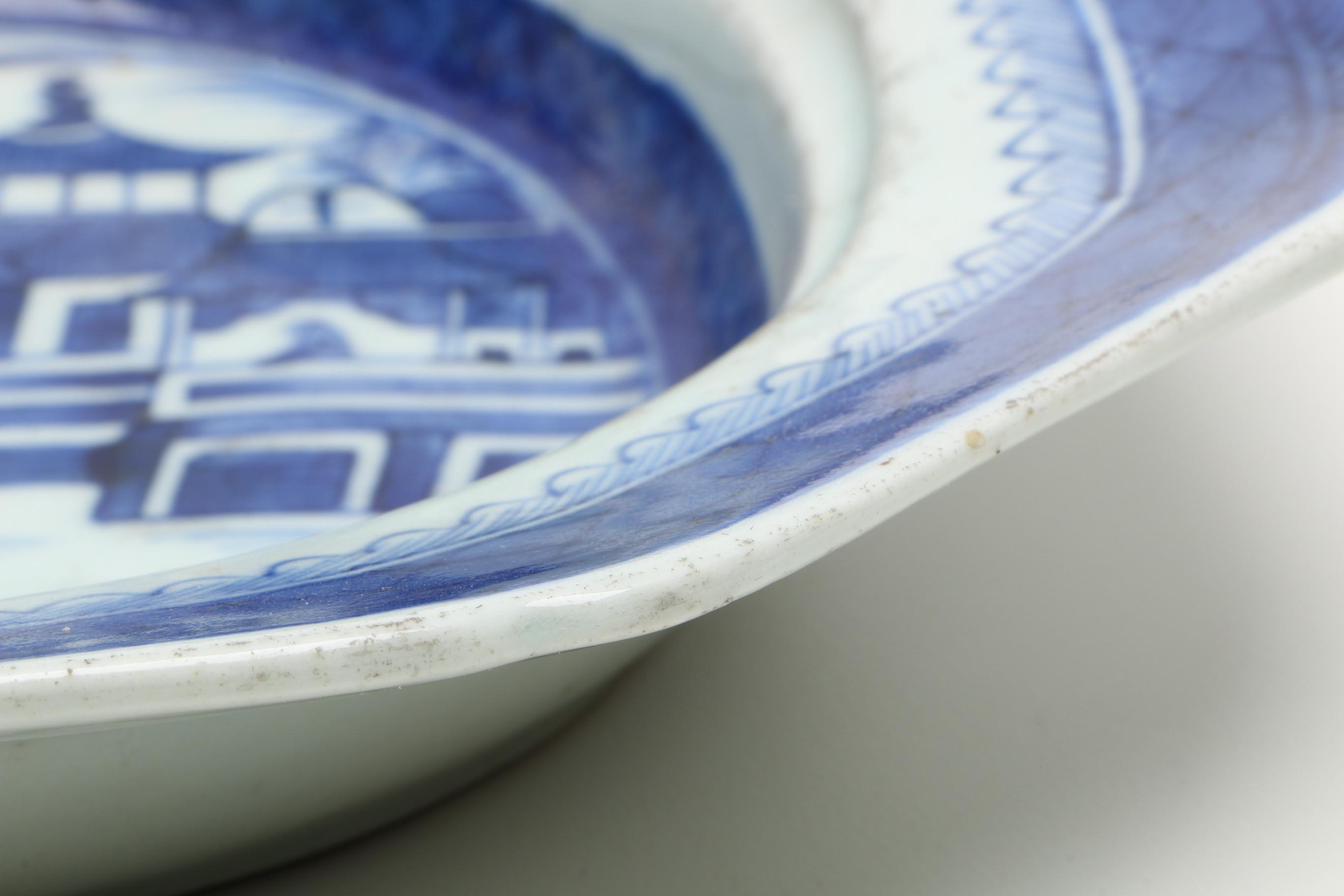 Antique Canton Covered Casserole and Meat Dish