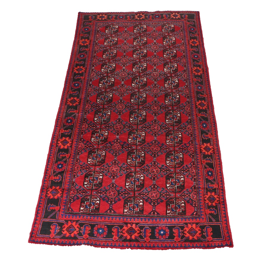 Hand-Knotted Turkmen Bokhara Area Rug