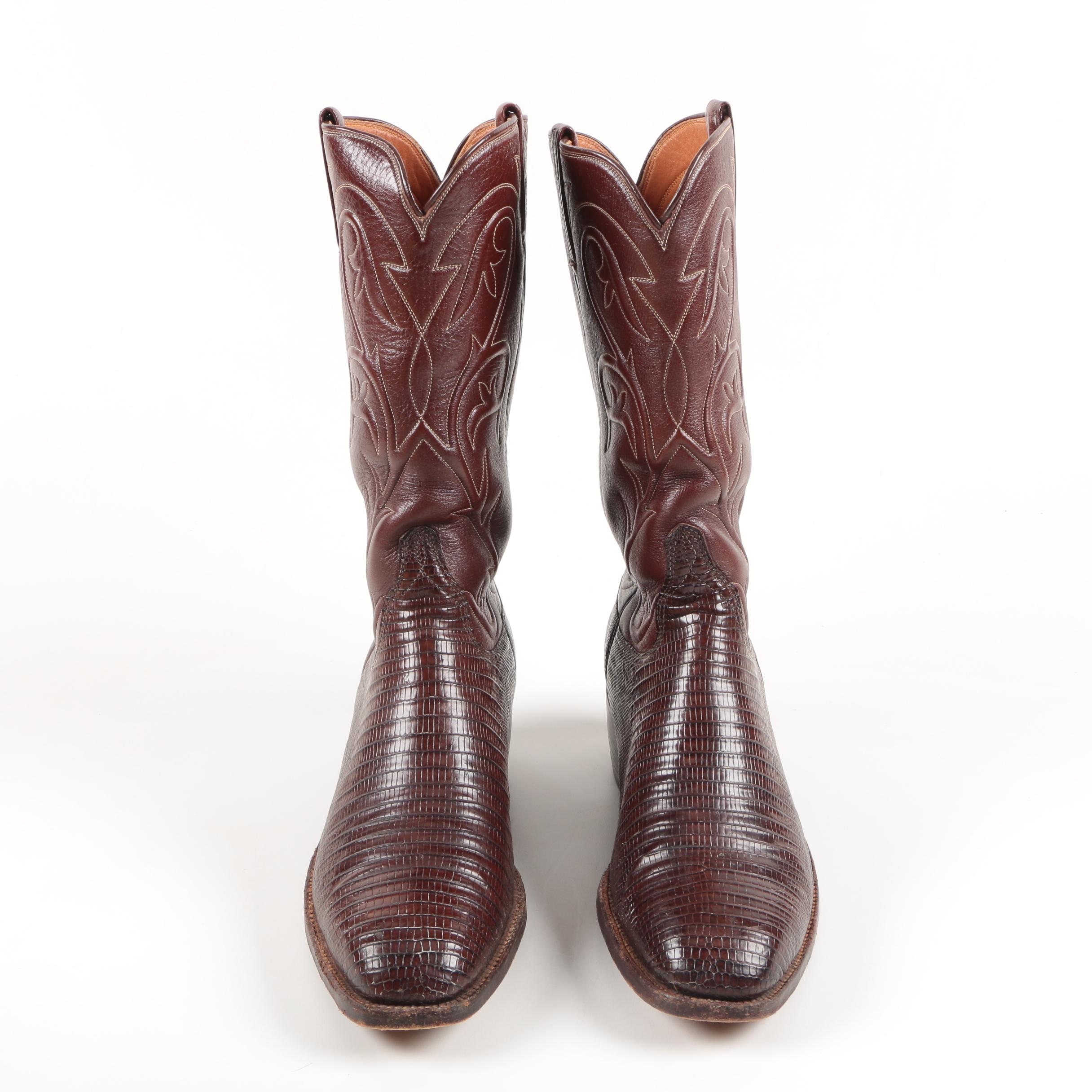 Luchese Chocolate Lizard Boots