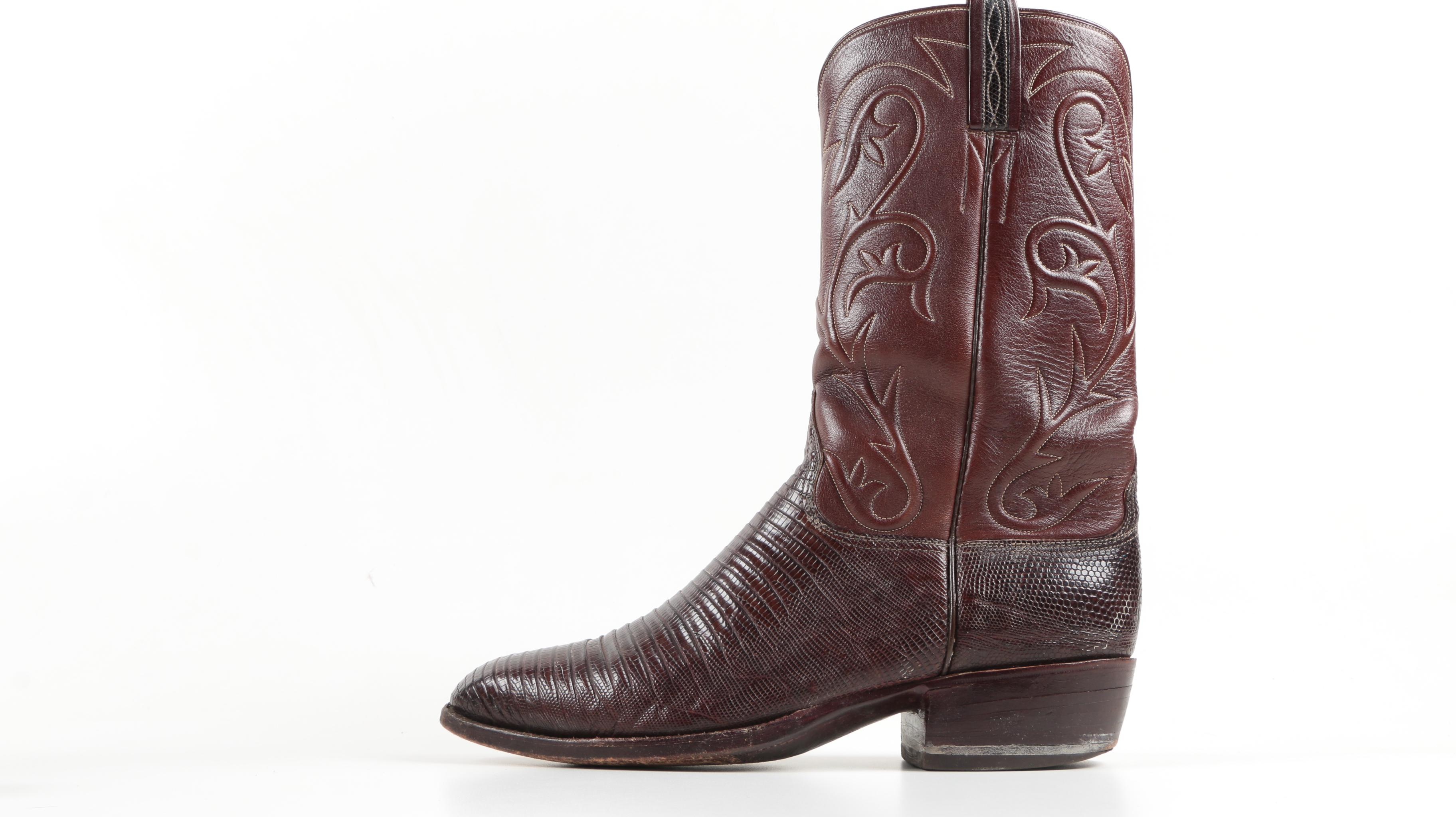 Luchese Chocolate Lizard Boots