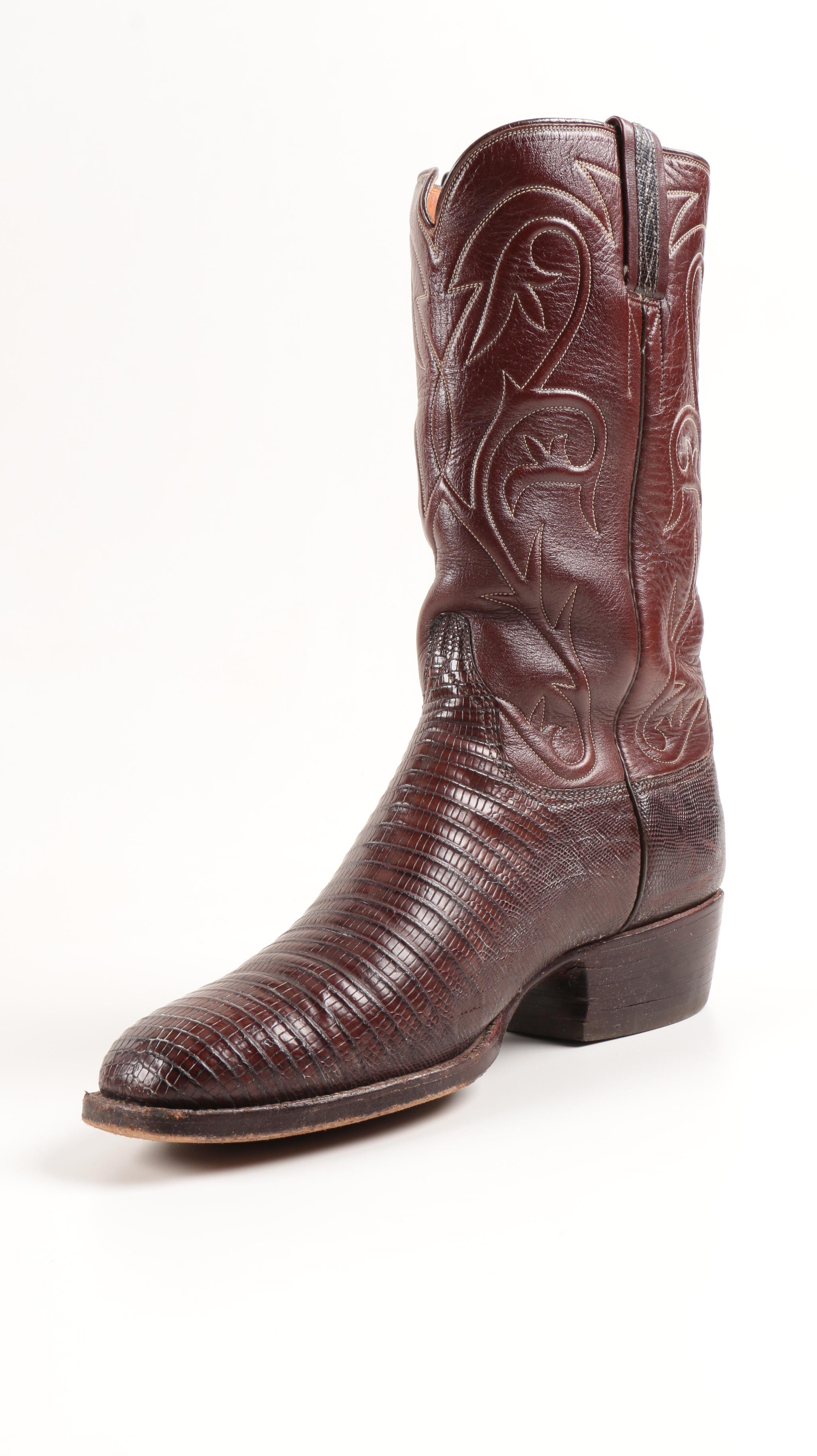 Luchese Chocolate Lizard Boots