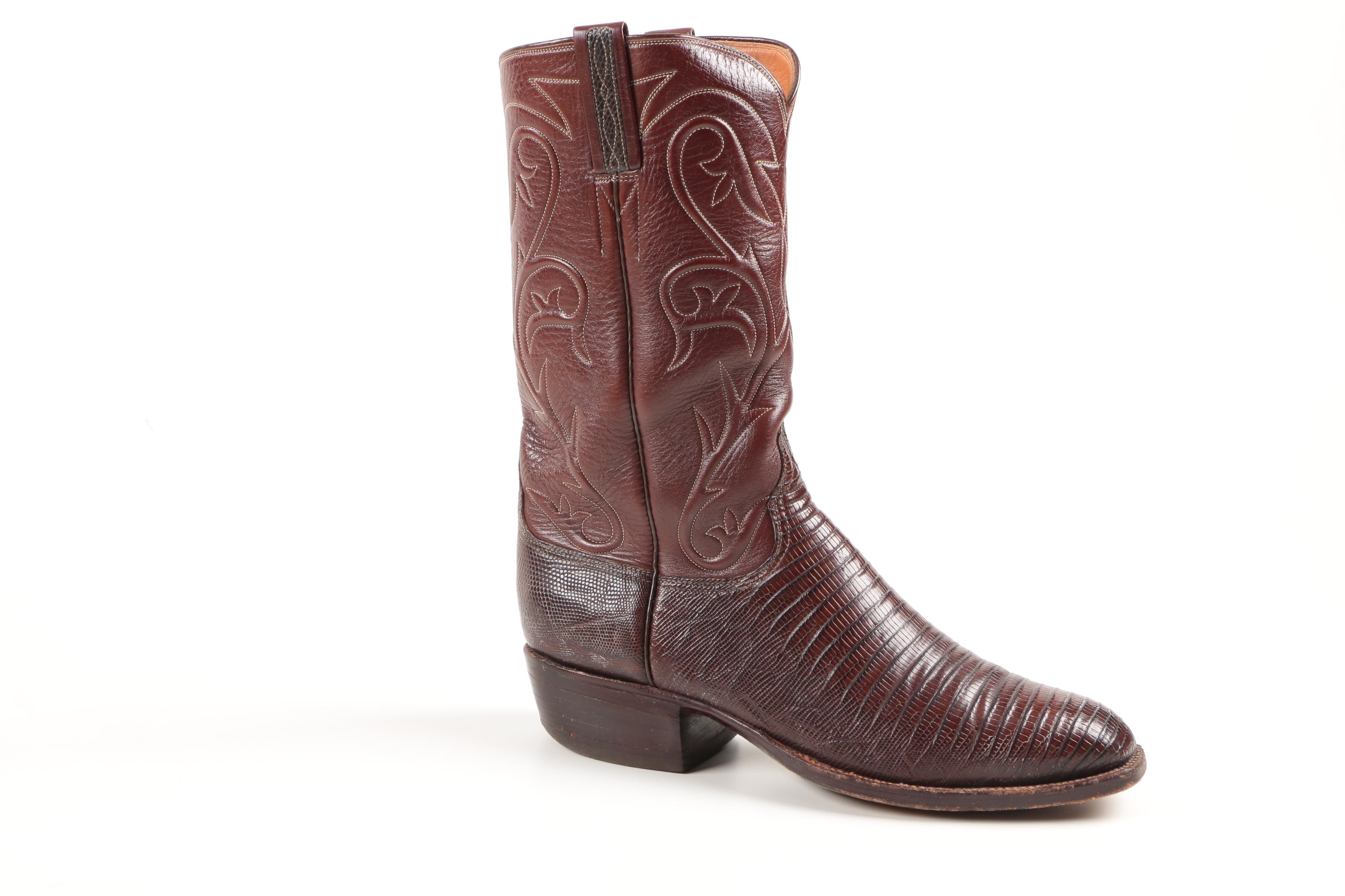 Luchese Chocolate Lizard Boots