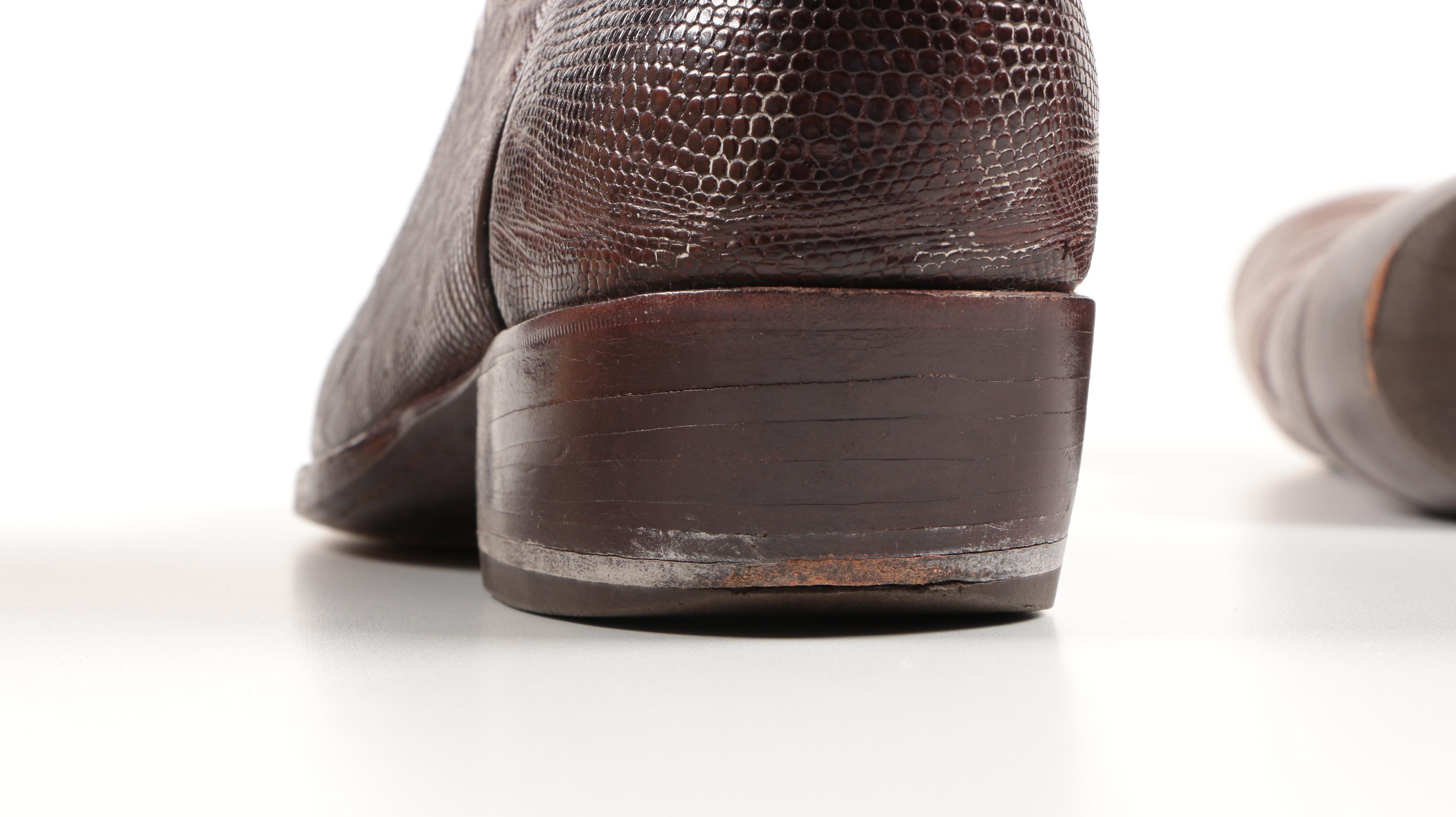 Luchese Chocolate Lizard Boots