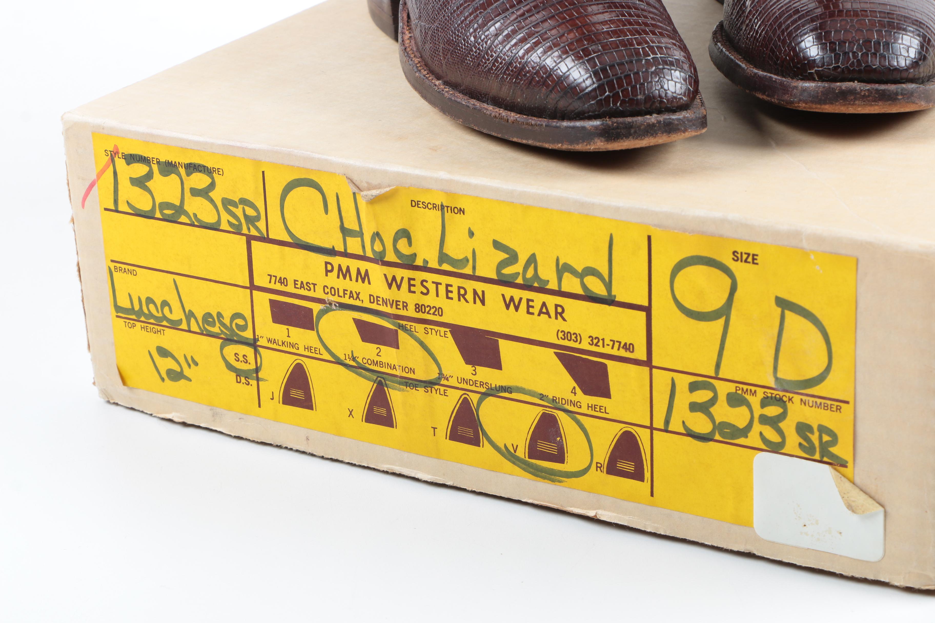 Luchese Chocolate Lizard Boots