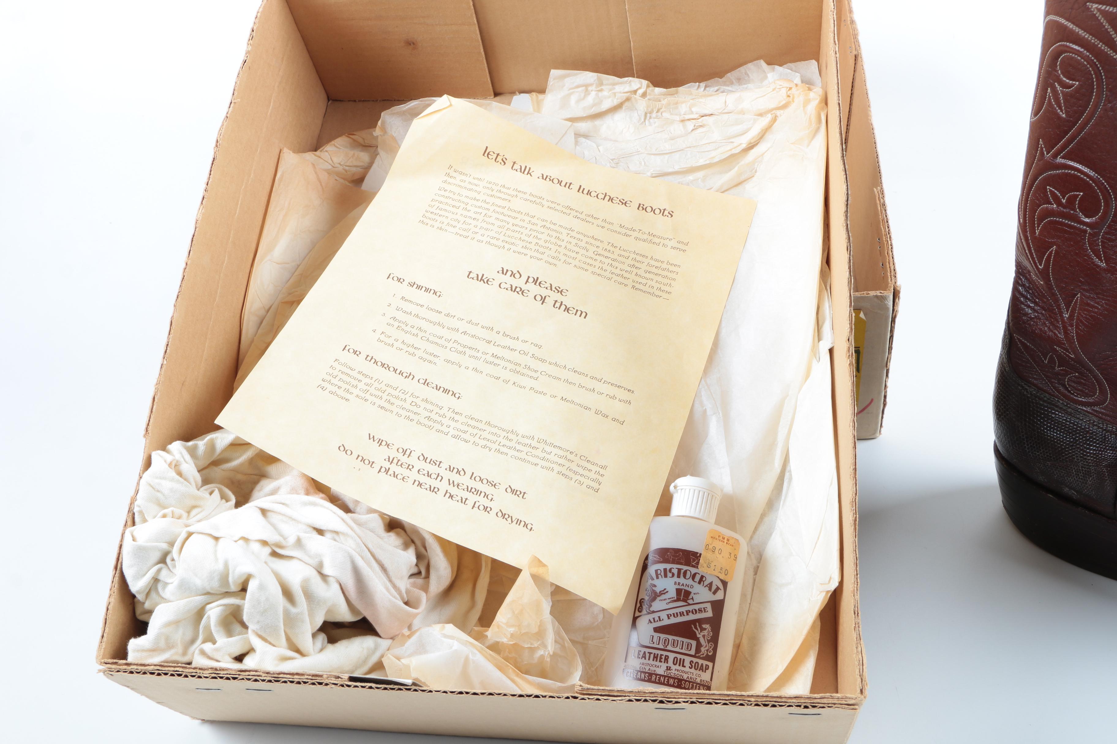 Luchese Chocolate Lizard Boots