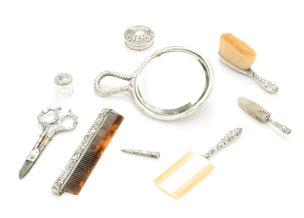 Vintage Sterling Silver Vanity Set