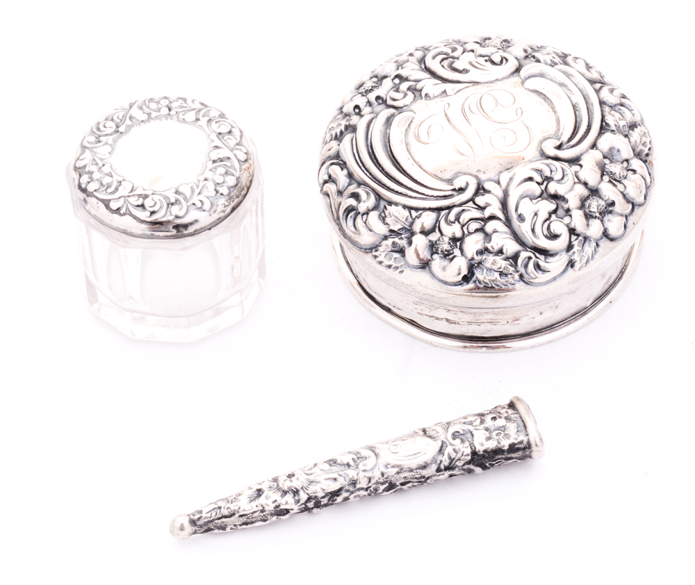 Vintage Sterling Silver Vanity Set