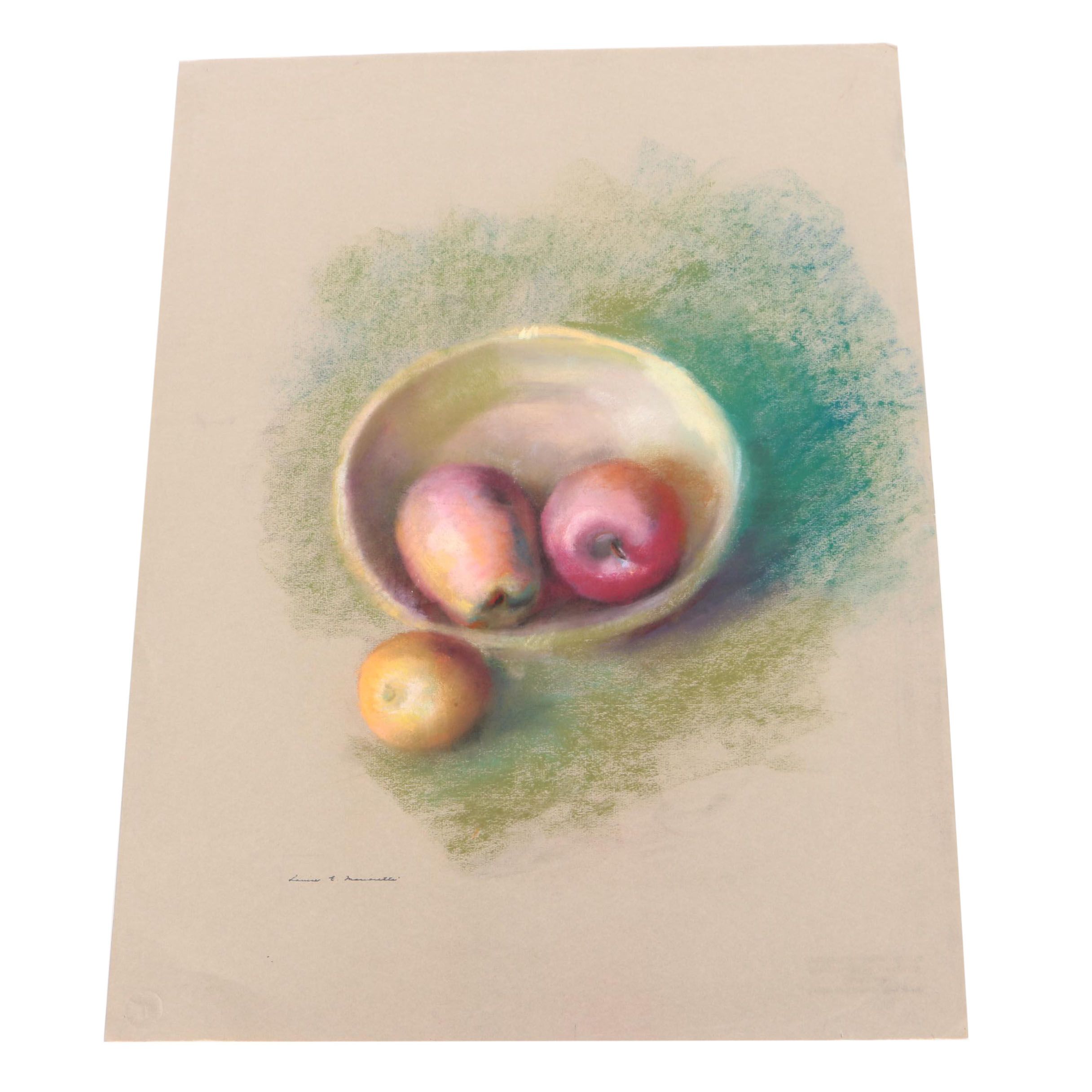 Louise E. Marianetti  Pastel Drawing of Apples