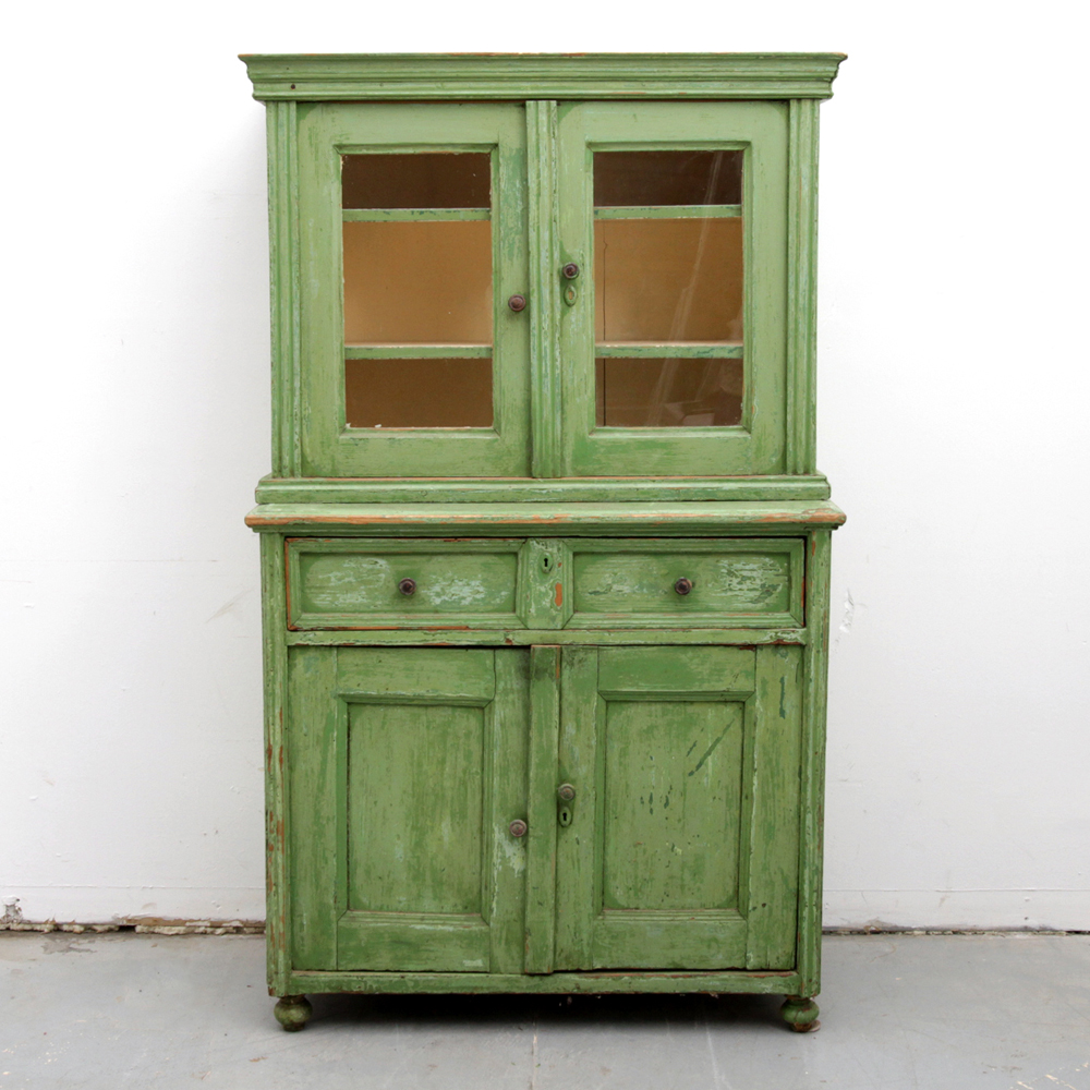 Antique Painted China Cabinet