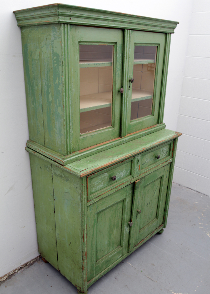 Antique Painted China Cabinet