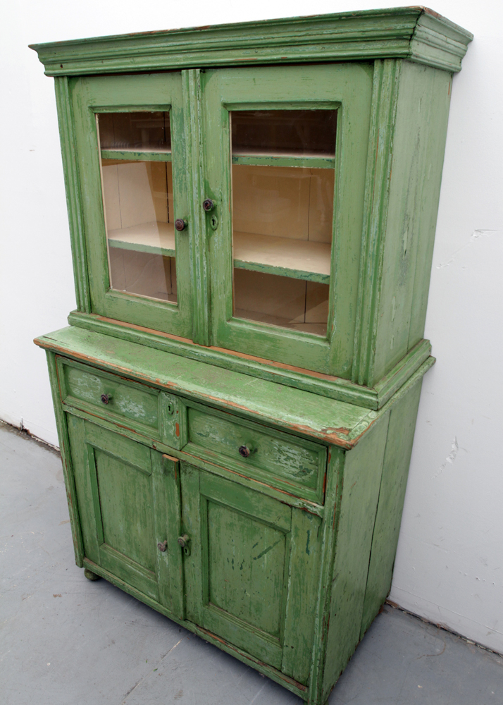Antique Painted China Cabinet