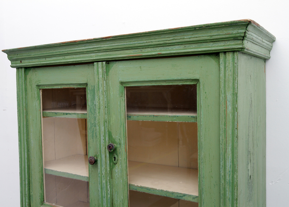 Antique Painted China Cabinet