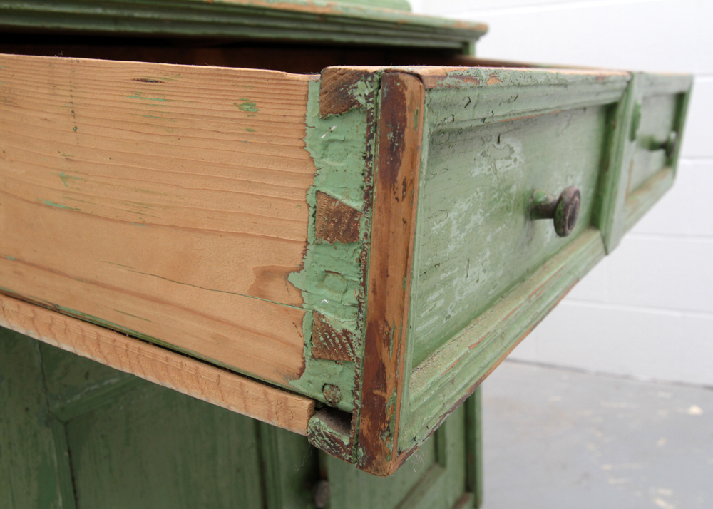 Antique Painted China Cabinet