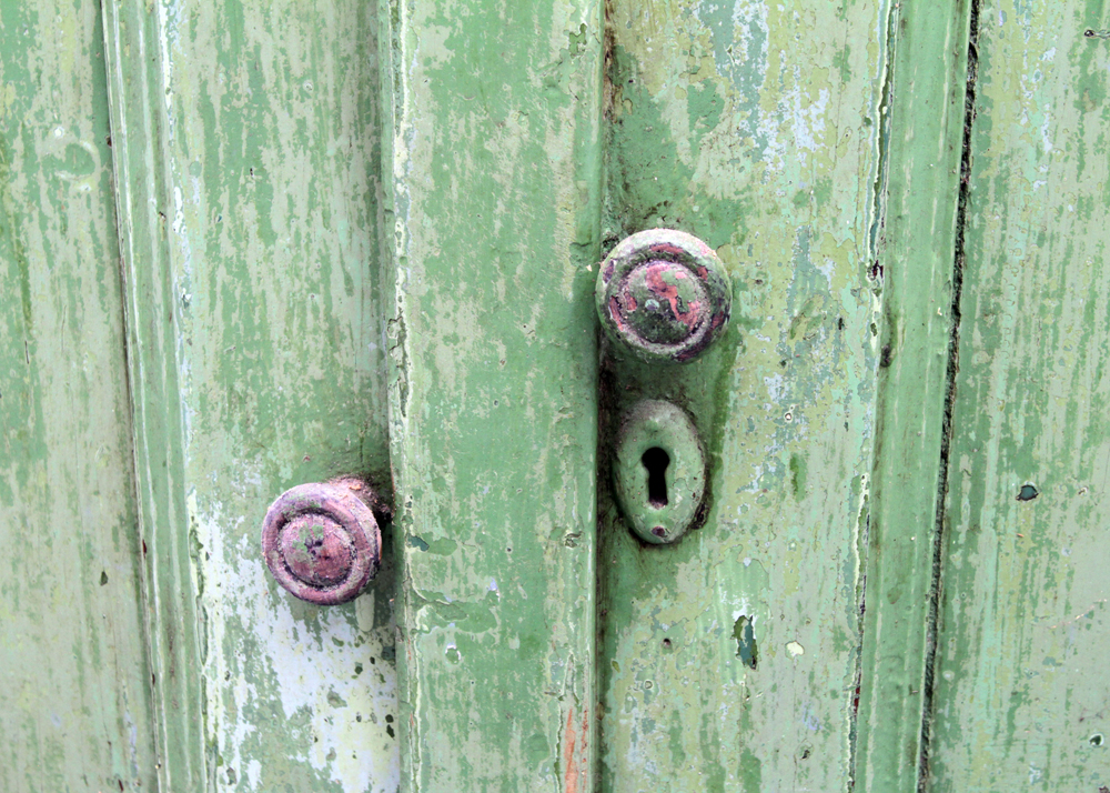 Antique Painted China Cabinet