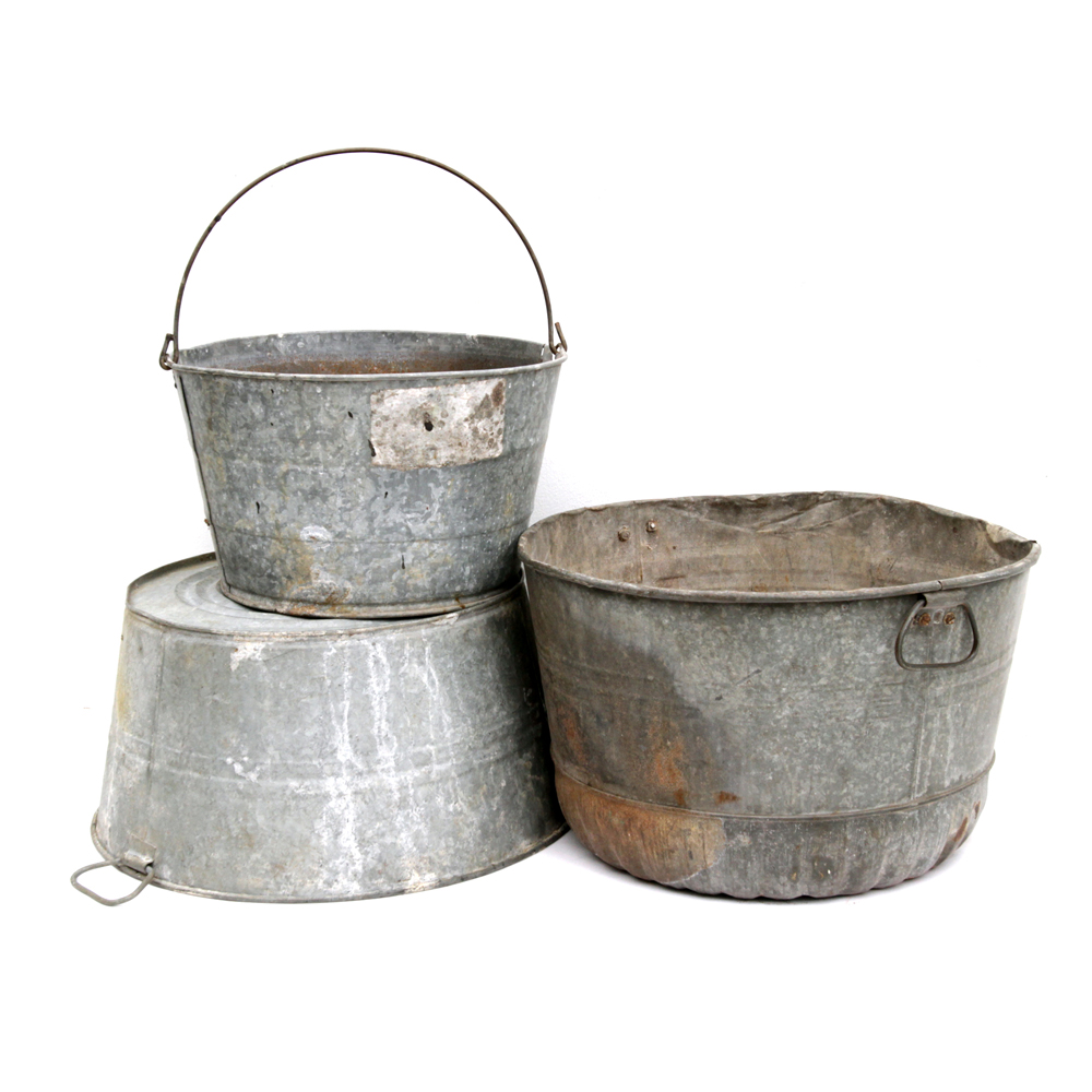 Vintage Galvanized Steel Tubs