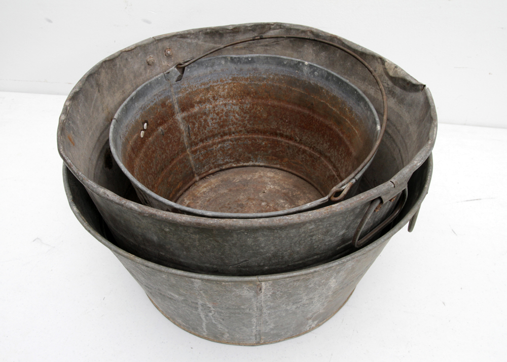 Vintage Galvanized Steel Tubs