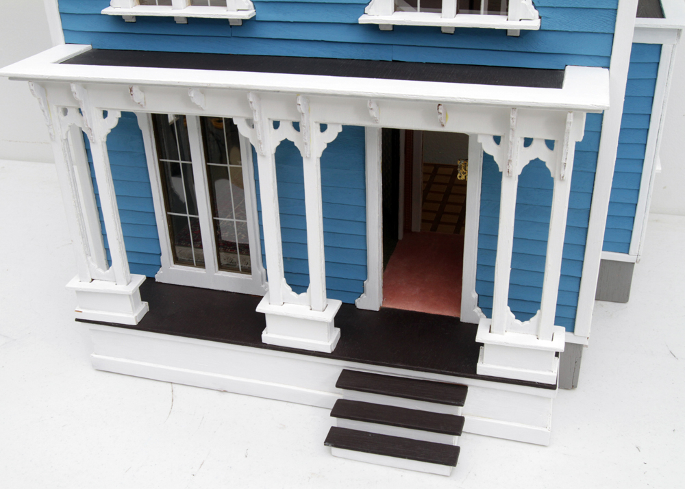 Willowcrest Mansard Dollhouse by Greenleaf With Table