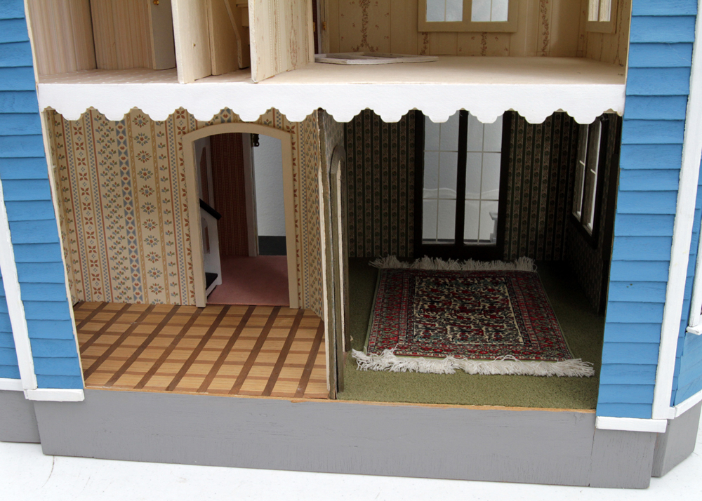 Willowcrest Mansard Dollhouse by Greenleaf With Table