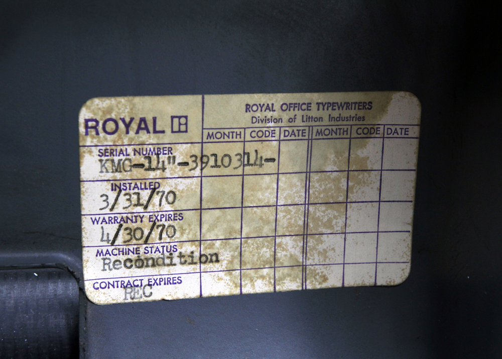 Circa 1940s Royal KMG Standard Typewriter