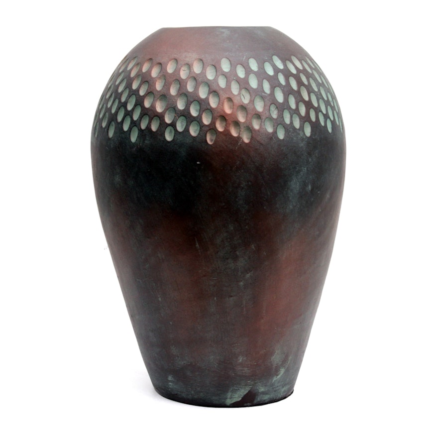 Cast Stoneware Floor Vase