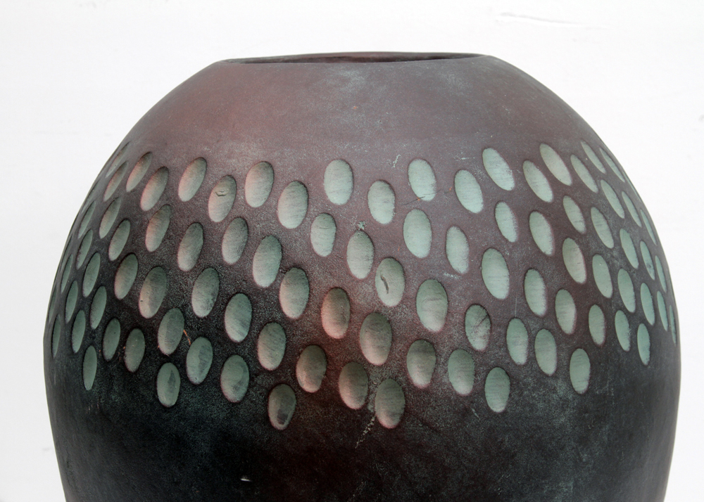 Cast Stoneware Floor Vase