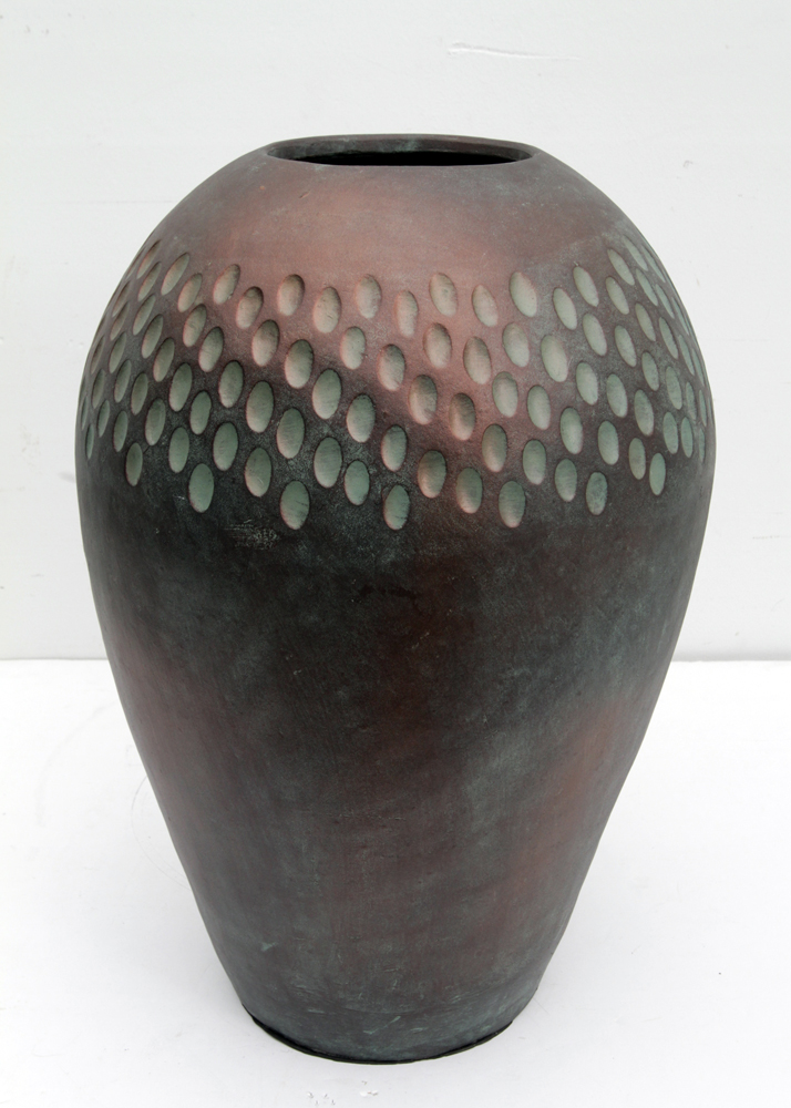 Cast Stoneware Floor Vase