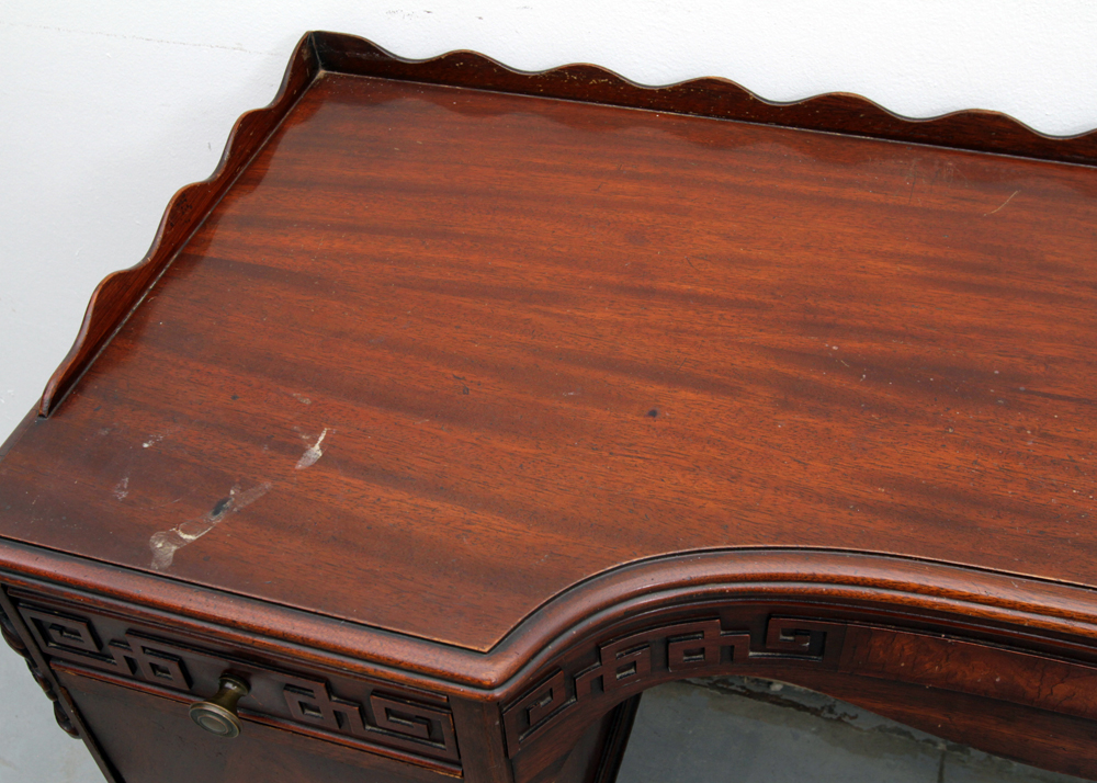 Vintage Chippendale Style Mahogany Knee-Hole Desk