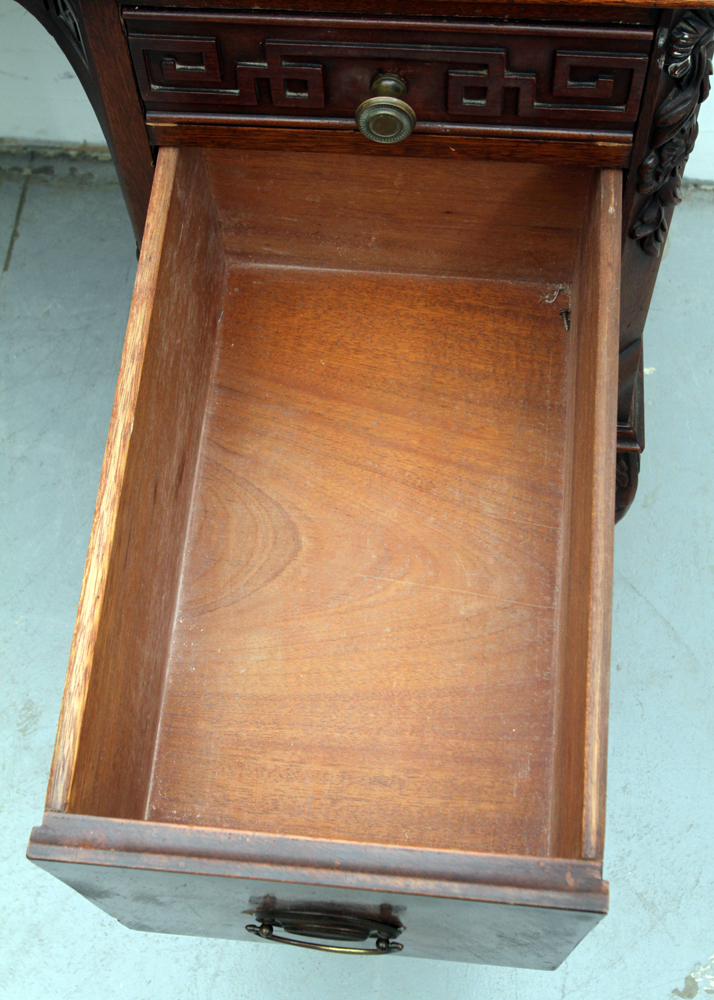 Vintage Chippendale Style Mahogany Knee-Hole Desk