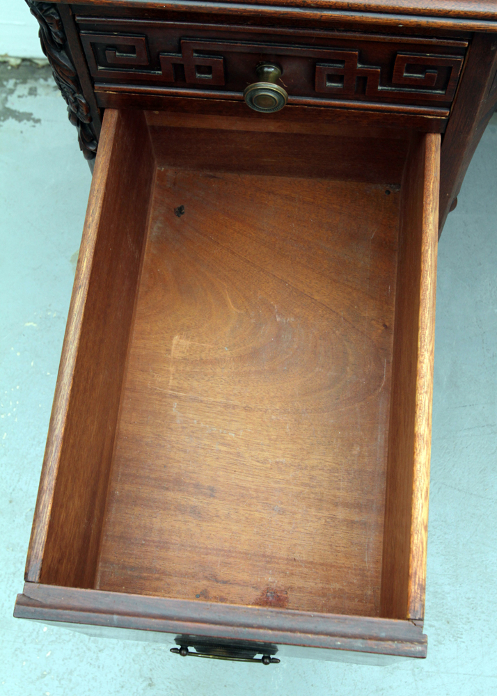 Vintage Chippendale Style Mahogany Knee-Hole Desk