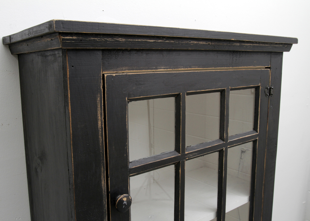 Rustic Black-Painted Kitchen Cabinet