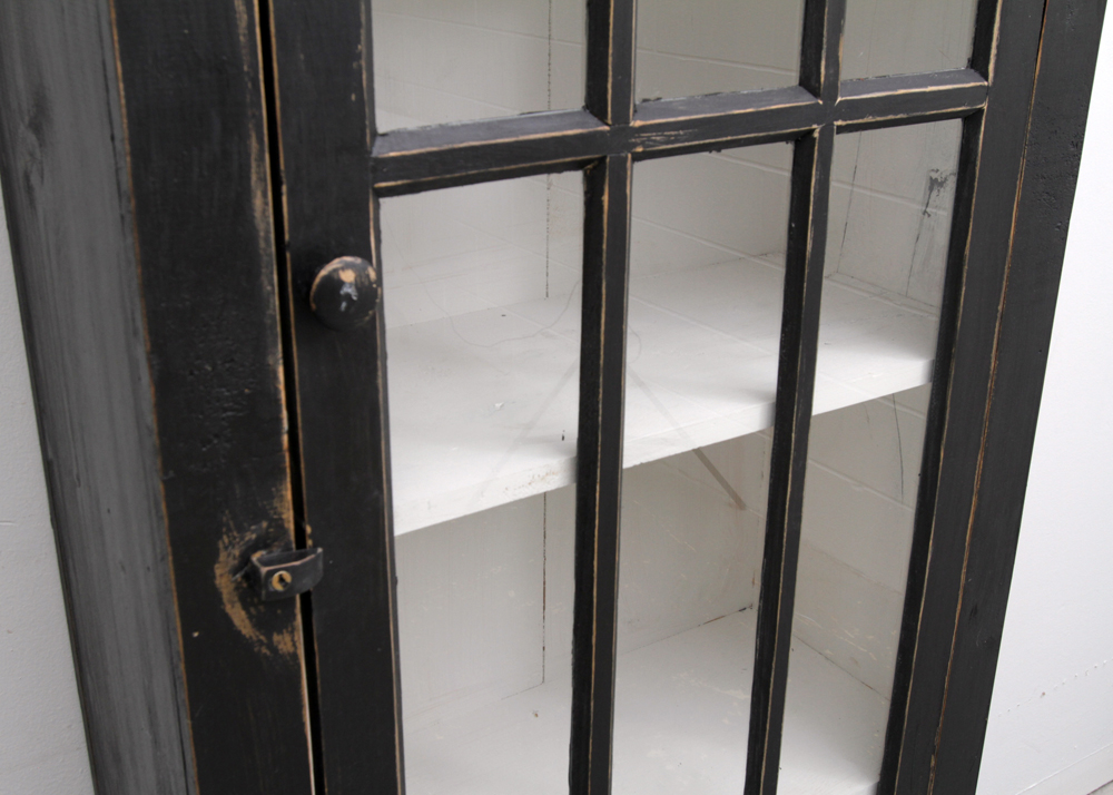 Rustic Black-Painted Kitchen Cabinet